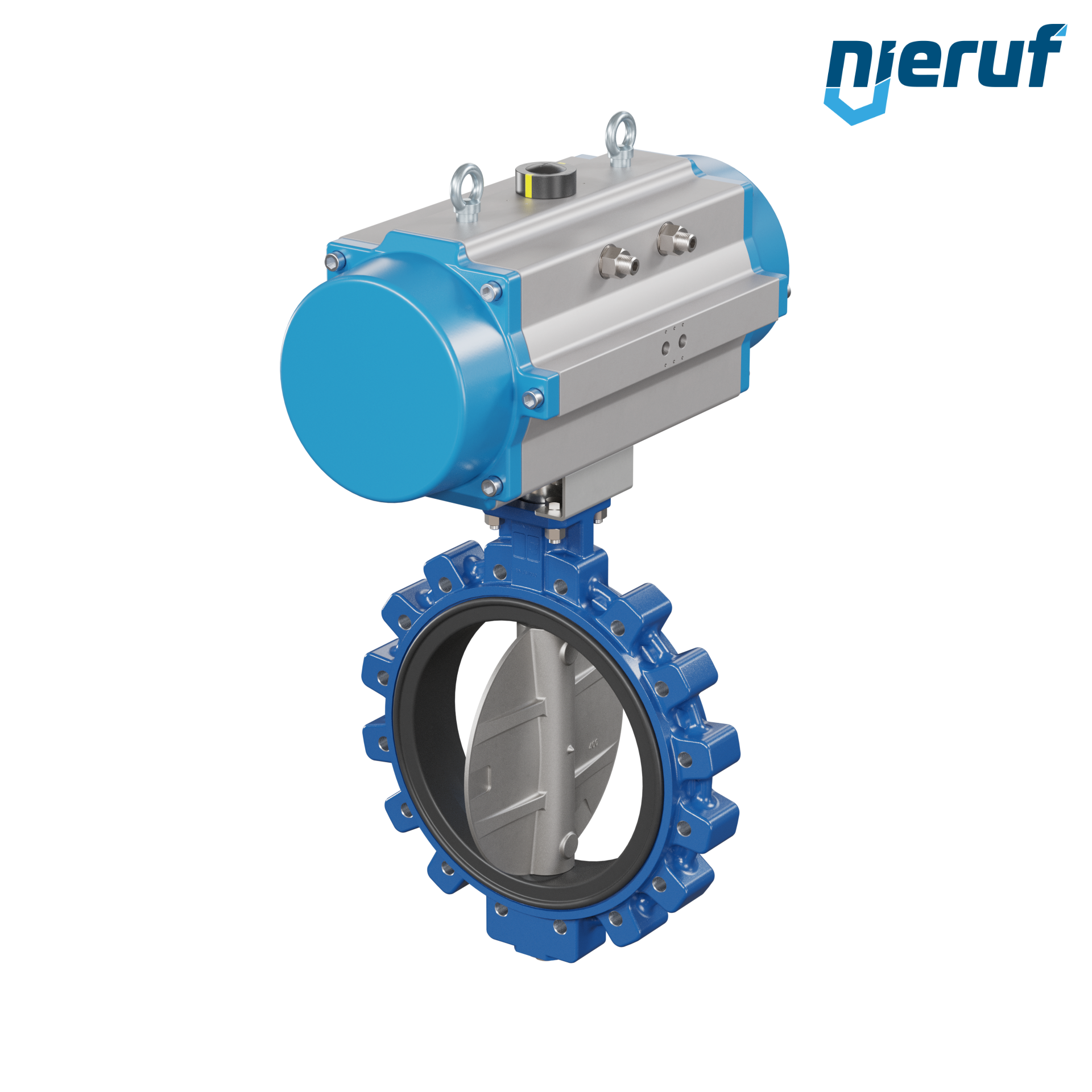 vanne papillon DN 400 AK02 NBR-70-noir DVGW gaz actionneur pneumatique à simple effet ouverture par ressort
