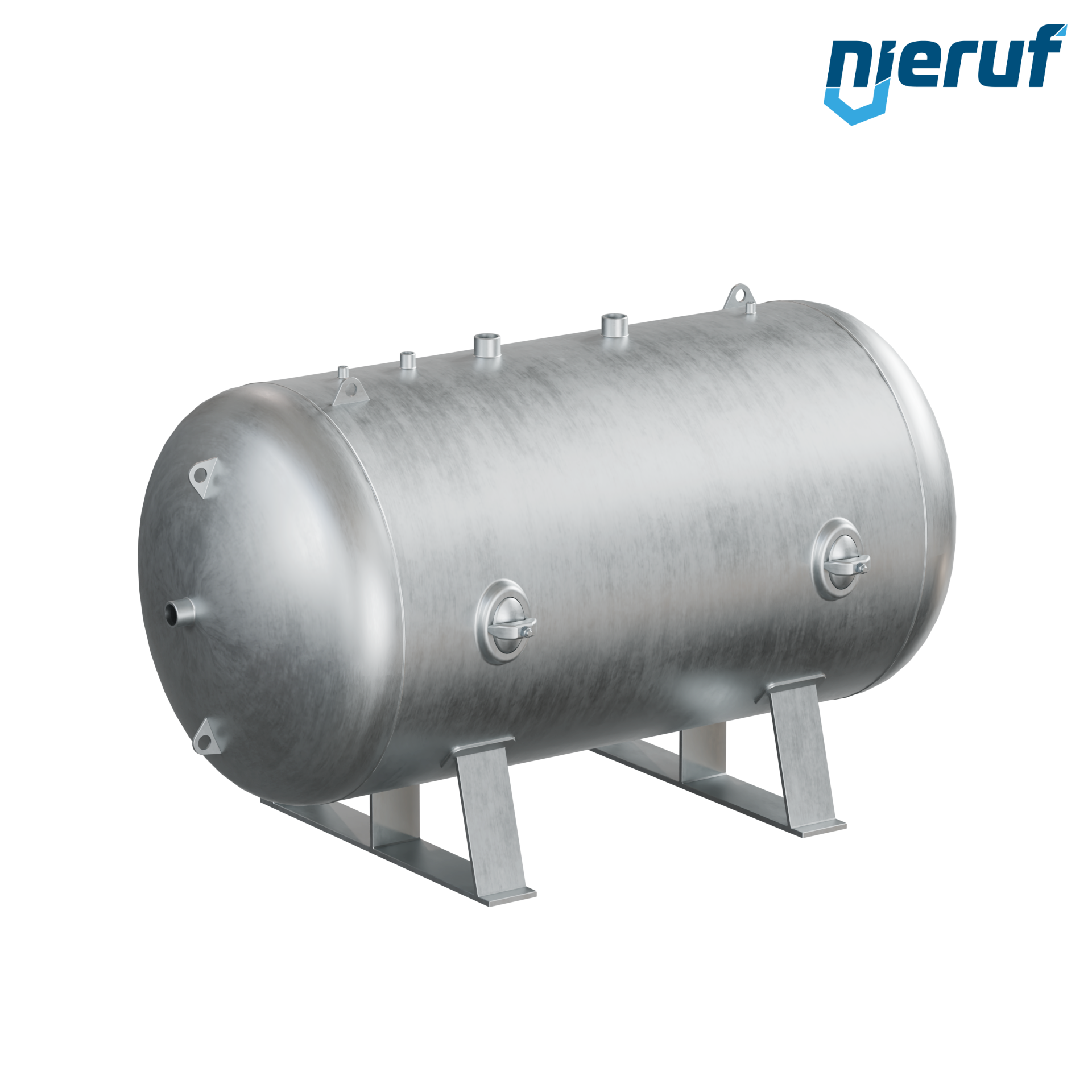 Réservoir sous pression allongé BE01 2000 litres, 0-16 bar, acier galvanisé