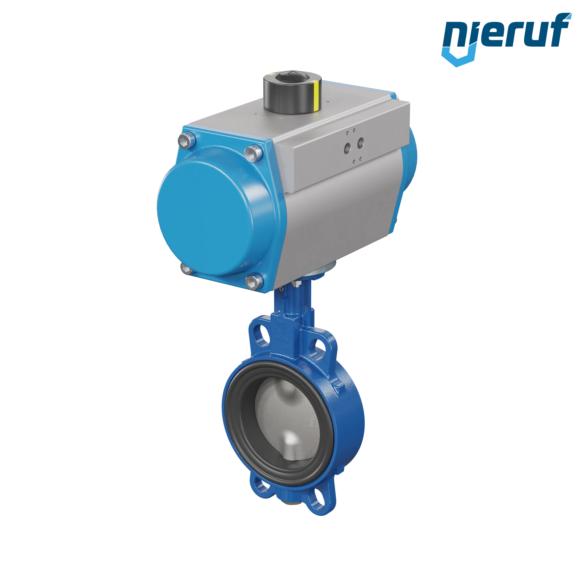 vanne papillon DN 100 AK01 NBR-70-noir DVGW gaz actionneur pneumatique à simple effet fermeture par ressort
