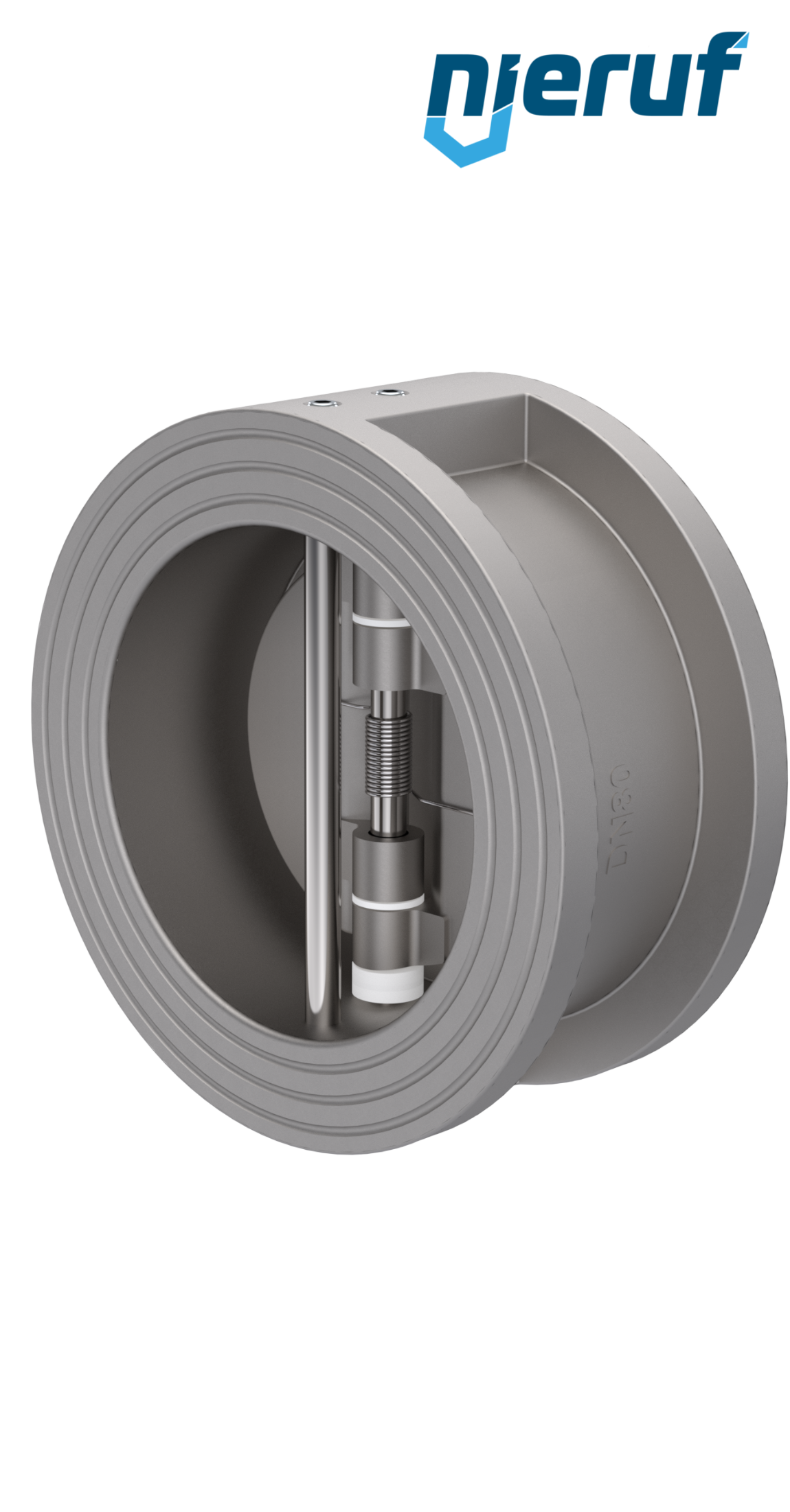 clapet anti-retour à double battant DN80 DR03 acier inoxydable 1.4408 FKM (Viton)