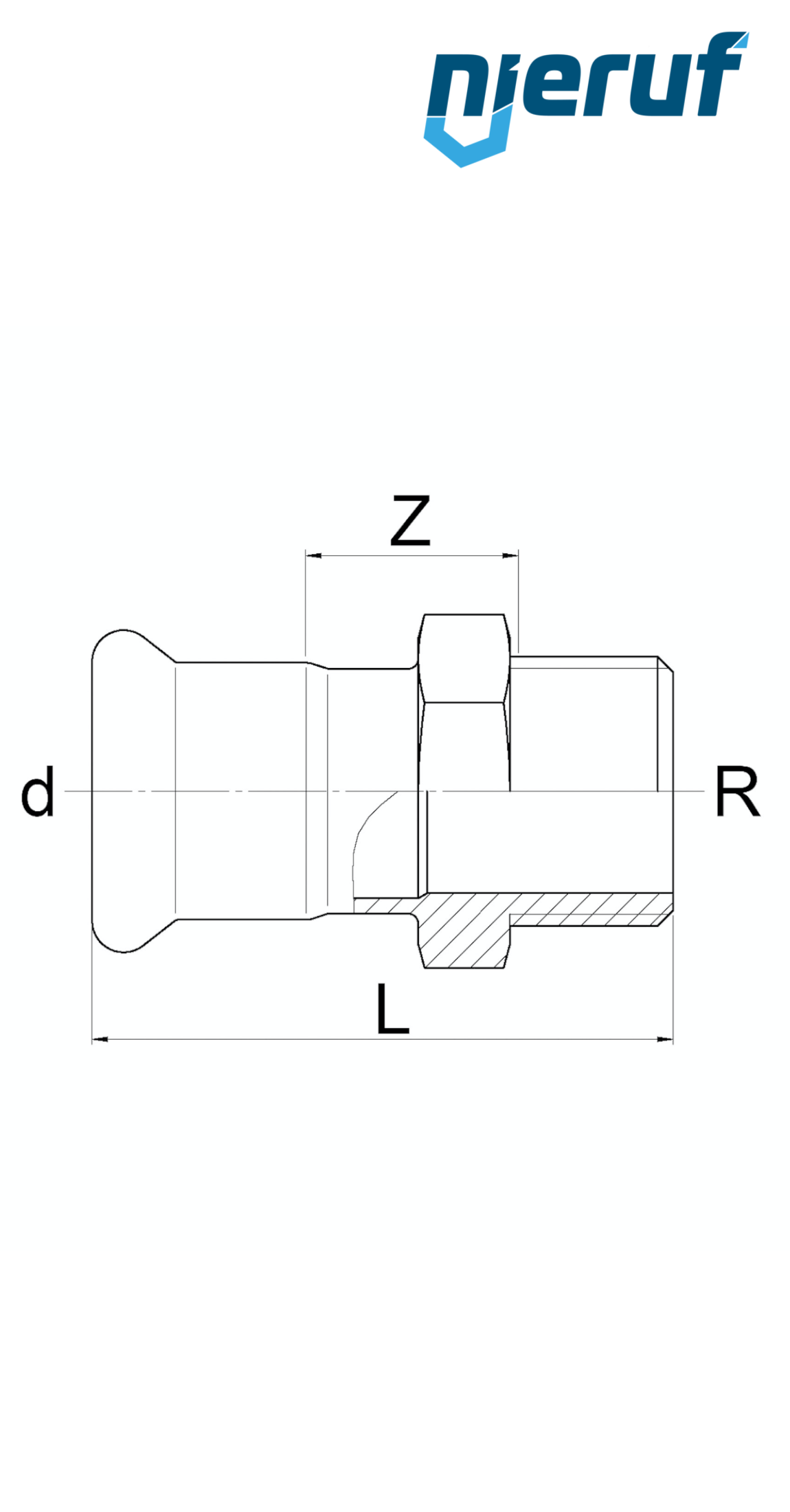 raccord de transition  F  DN100 - 108,0 mm mâle 4" pouce acier inoxydable