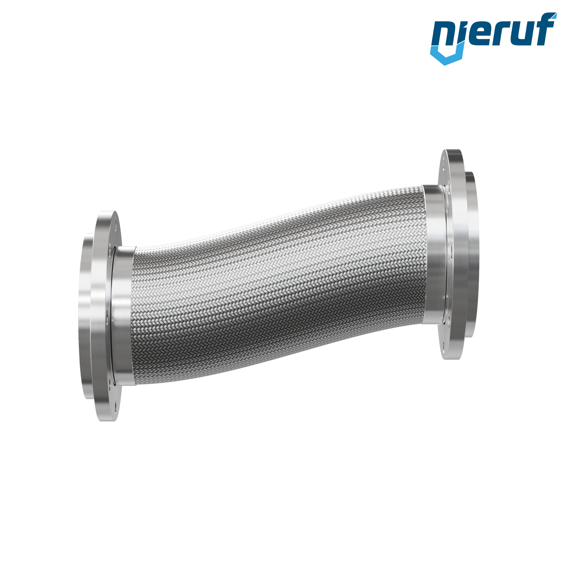 Tuyaux flexible ondulé en acier inoxydable ES01 DN200 - 8" pouce avec double tressage et brides tournantes Longueur 500 mm