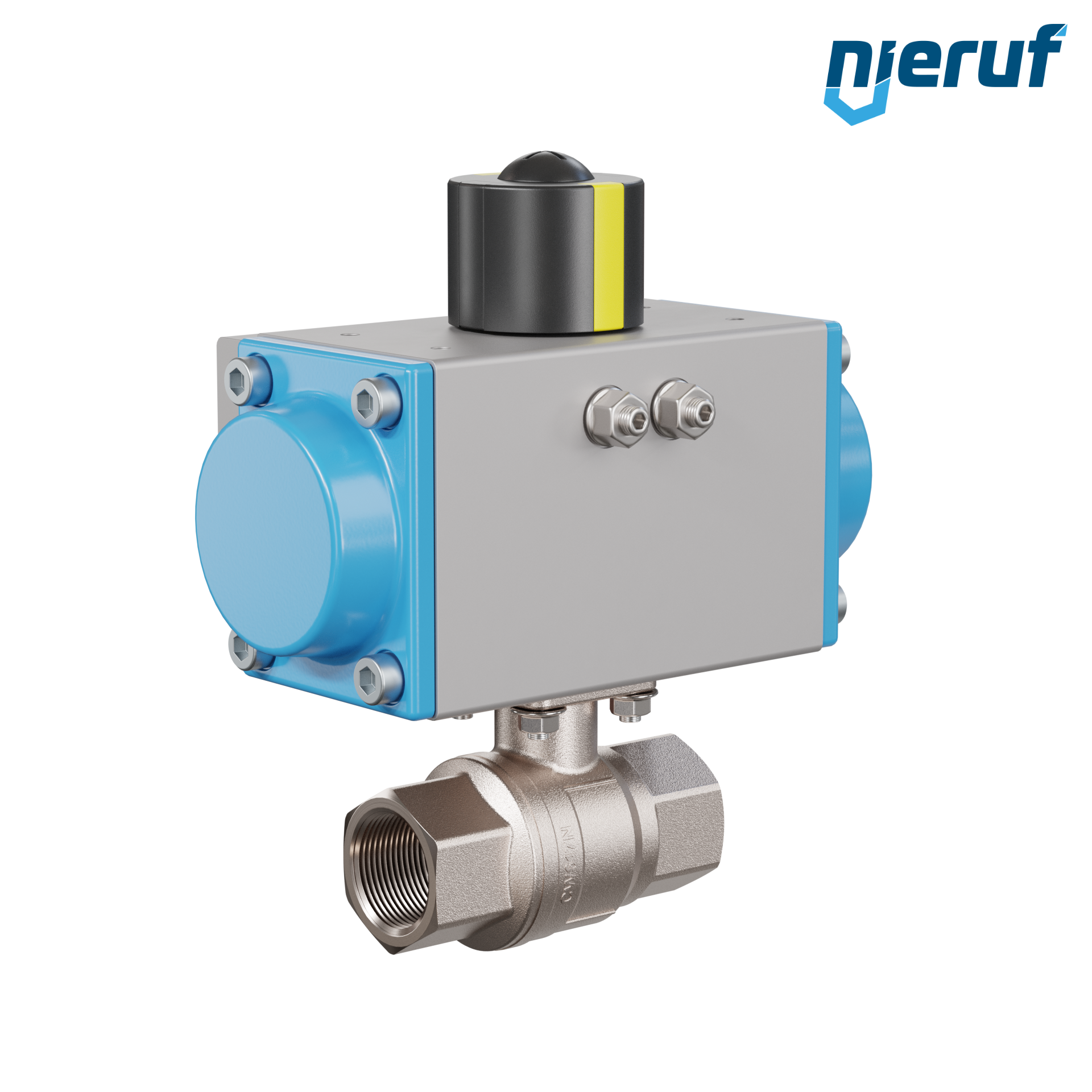 valvola a sfera automatica con manicotto DN20 - 3/4" pollici azionamento rotativo pneumatico a effetto semplice apertura a molla PK01