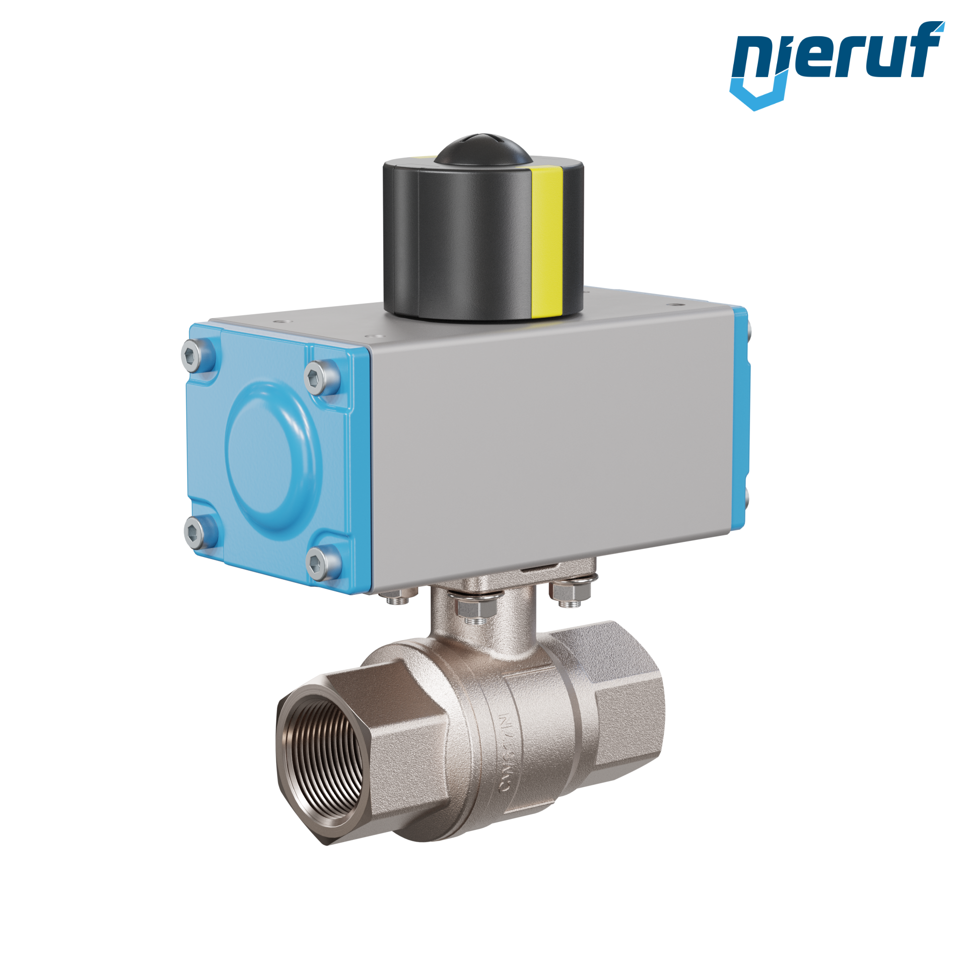 valvola a sfera automatica con manicotto DN20 - 3/4" pollici azionamento rotativo pneumatico a doppio effetto PK01