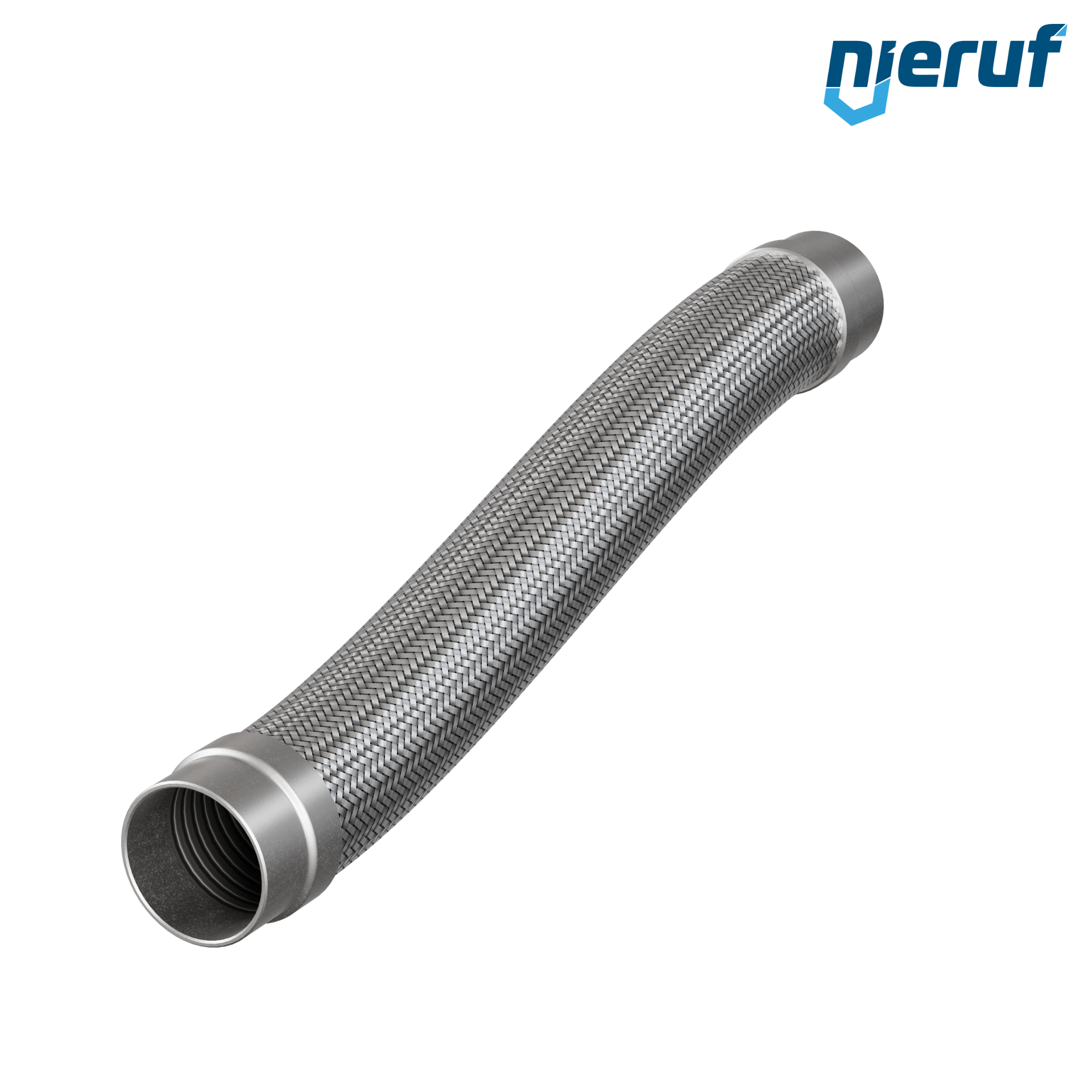 Tuyaux flexible ondulé en acier inoxydable ES01 DN65 - 76.1 mm avec double tressage et embout à souder Longueur 500 mm