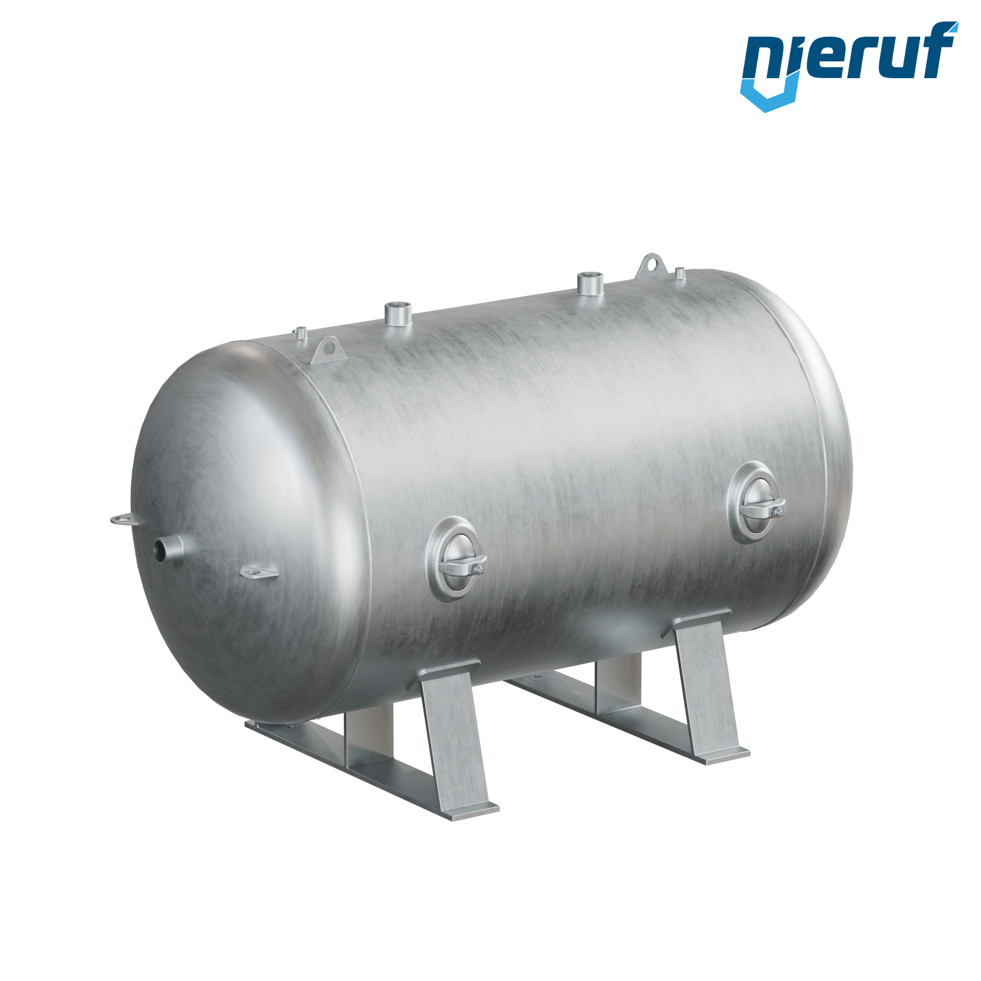 Réservoir sous pression allongé BE01 1500 litres, 0-16 bar, acier galvanisé