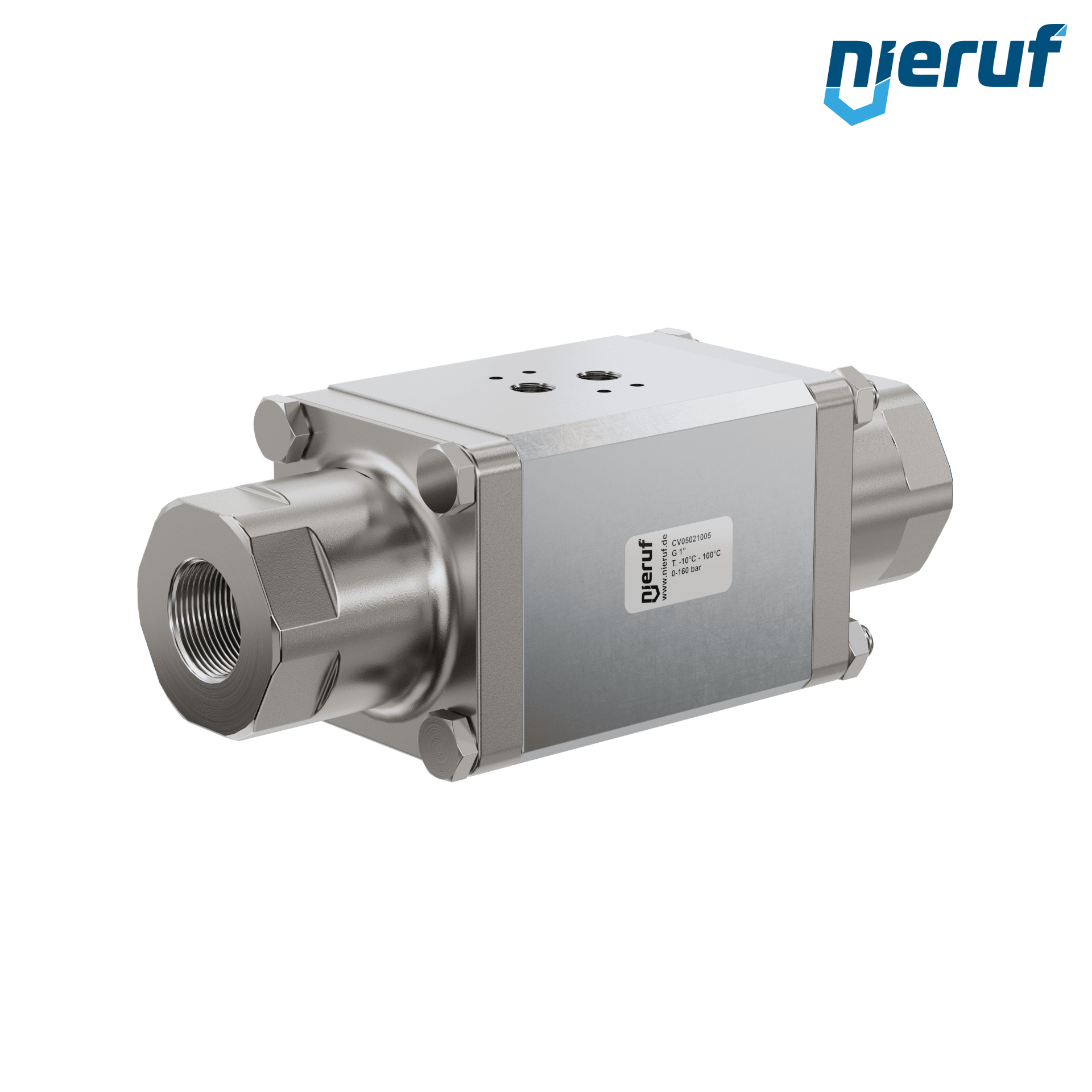 vanne coaxiale à 2/2 voies CV05 1" pouce femelle - DN25 acier inoxydable max. 160 bar NC - pour application avec de l'eau