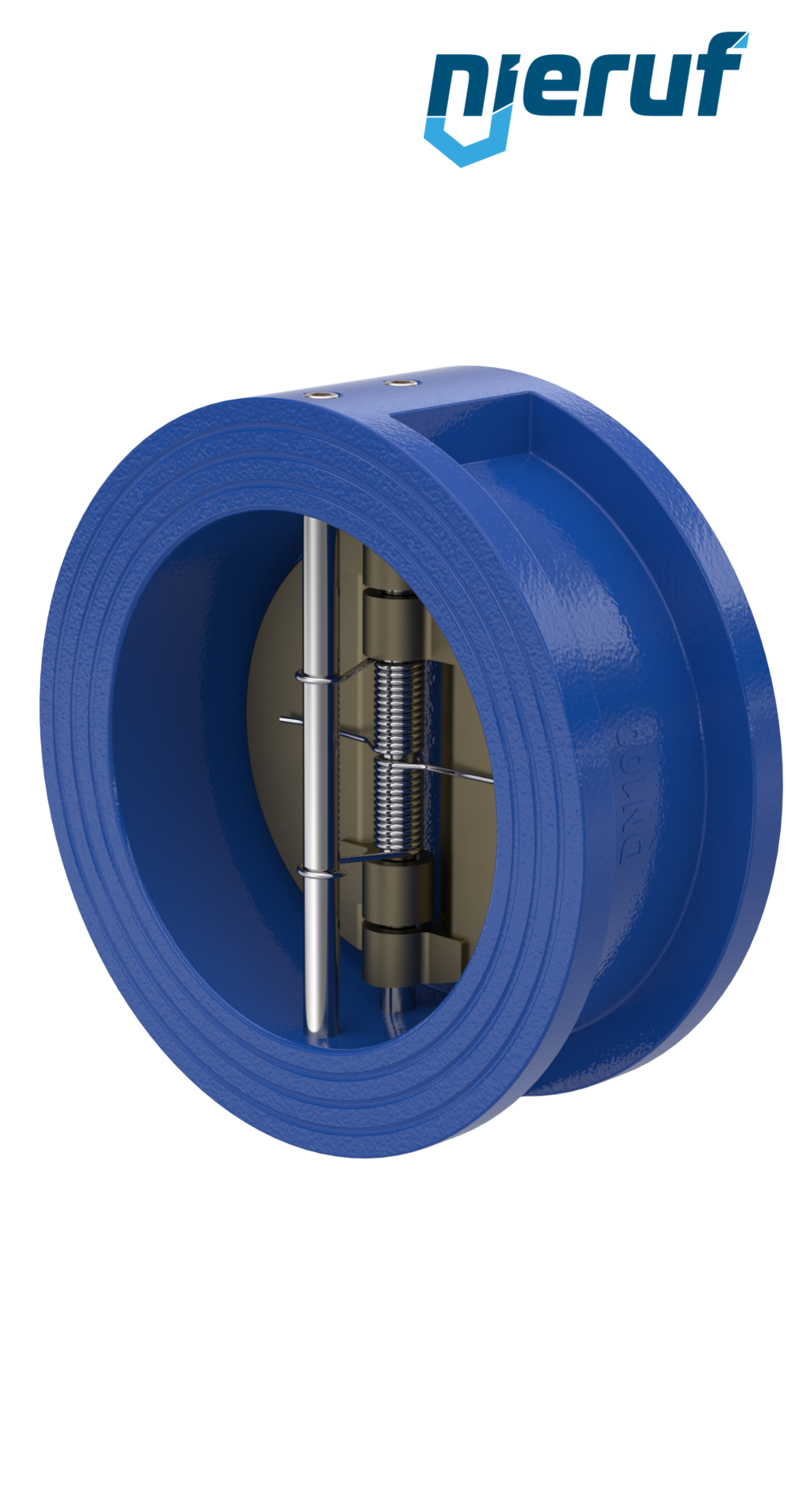 clapet anti-retour à double battant DN100 ANSI150 DR04 ANSI 150 GGG40 avec revêtement époxy bleu de 180µm  FKM