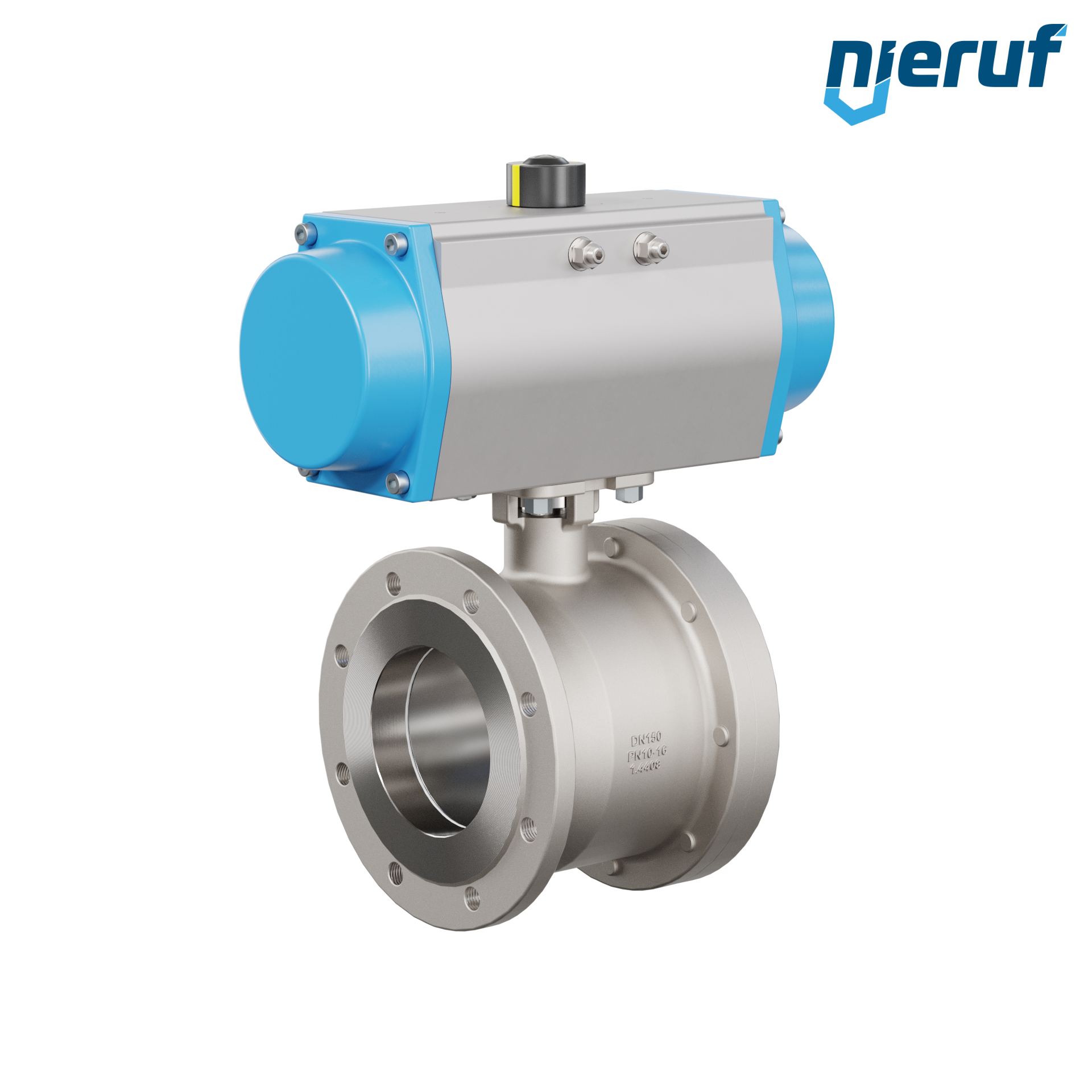 valvola a sfera flangiata dal design compatto DN150 PK07 azionamento rotativo pneumatico a doppio effetto