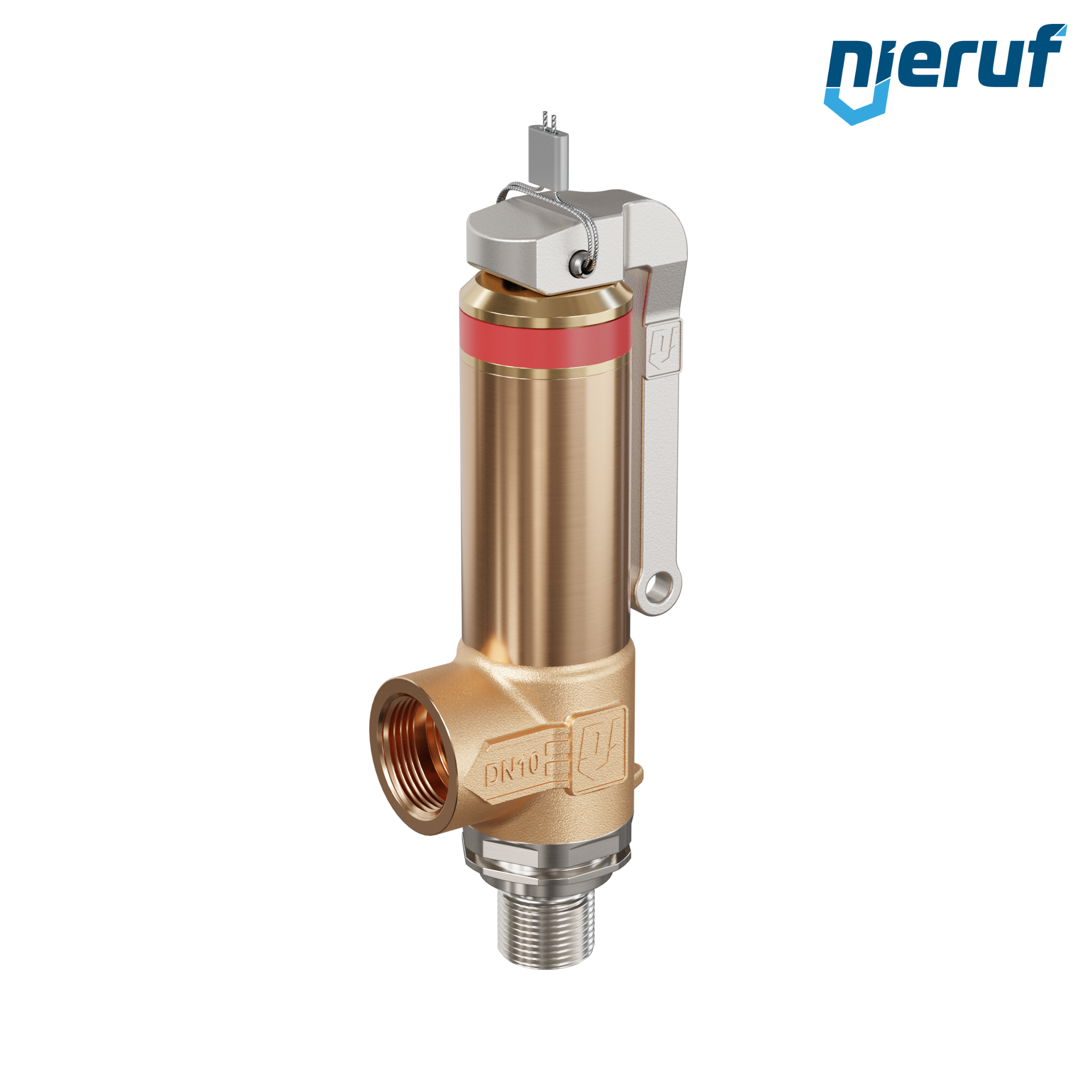 soupape de sûreté cryogénique avec levier DN8 1/4" mâle x 3/8" femelle SV18, accier inoxydable & bronze PTFE