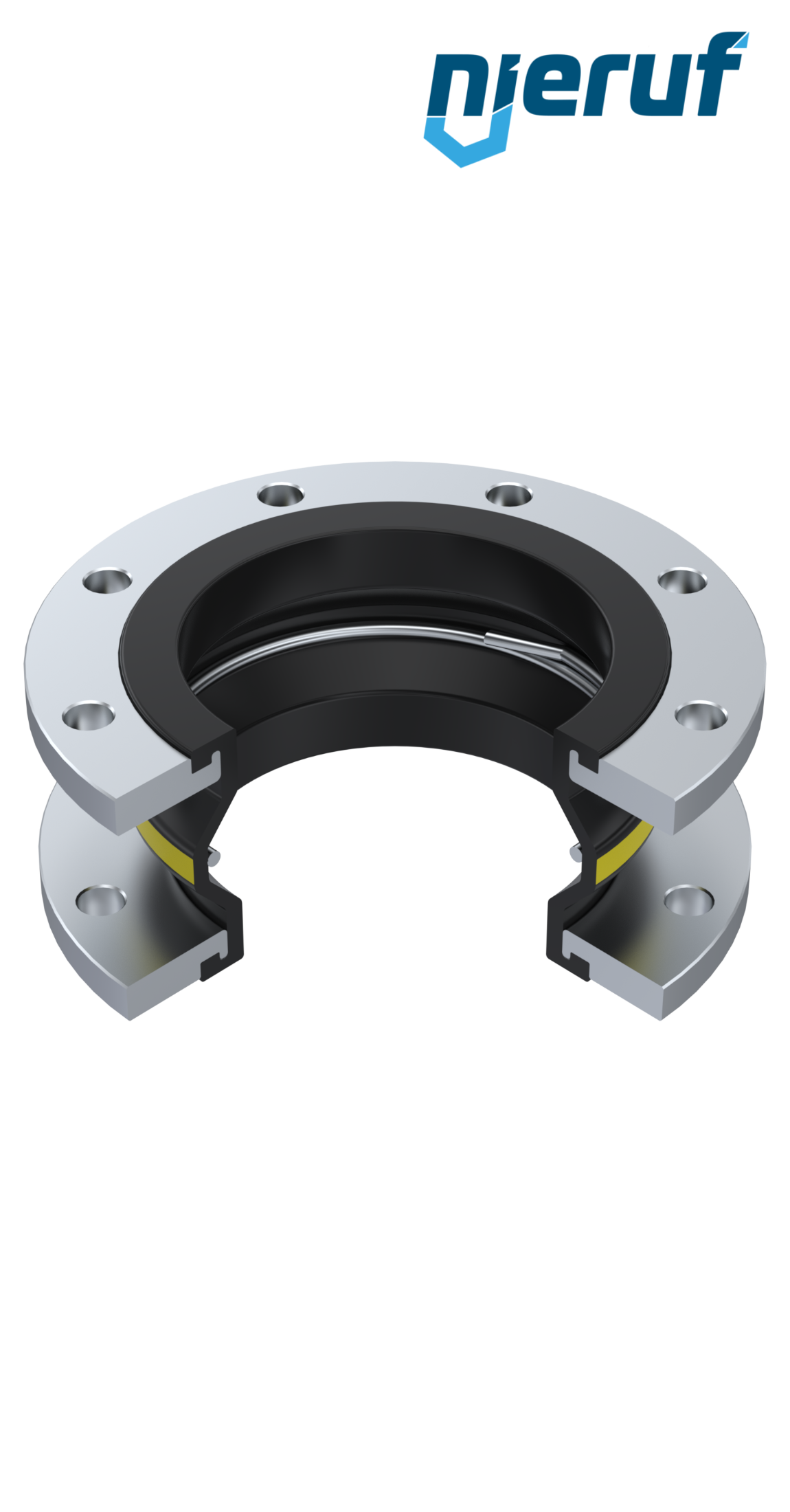 Compensateur anneau de soutien au vide DN150 modèle KP04 brides en acier NBR