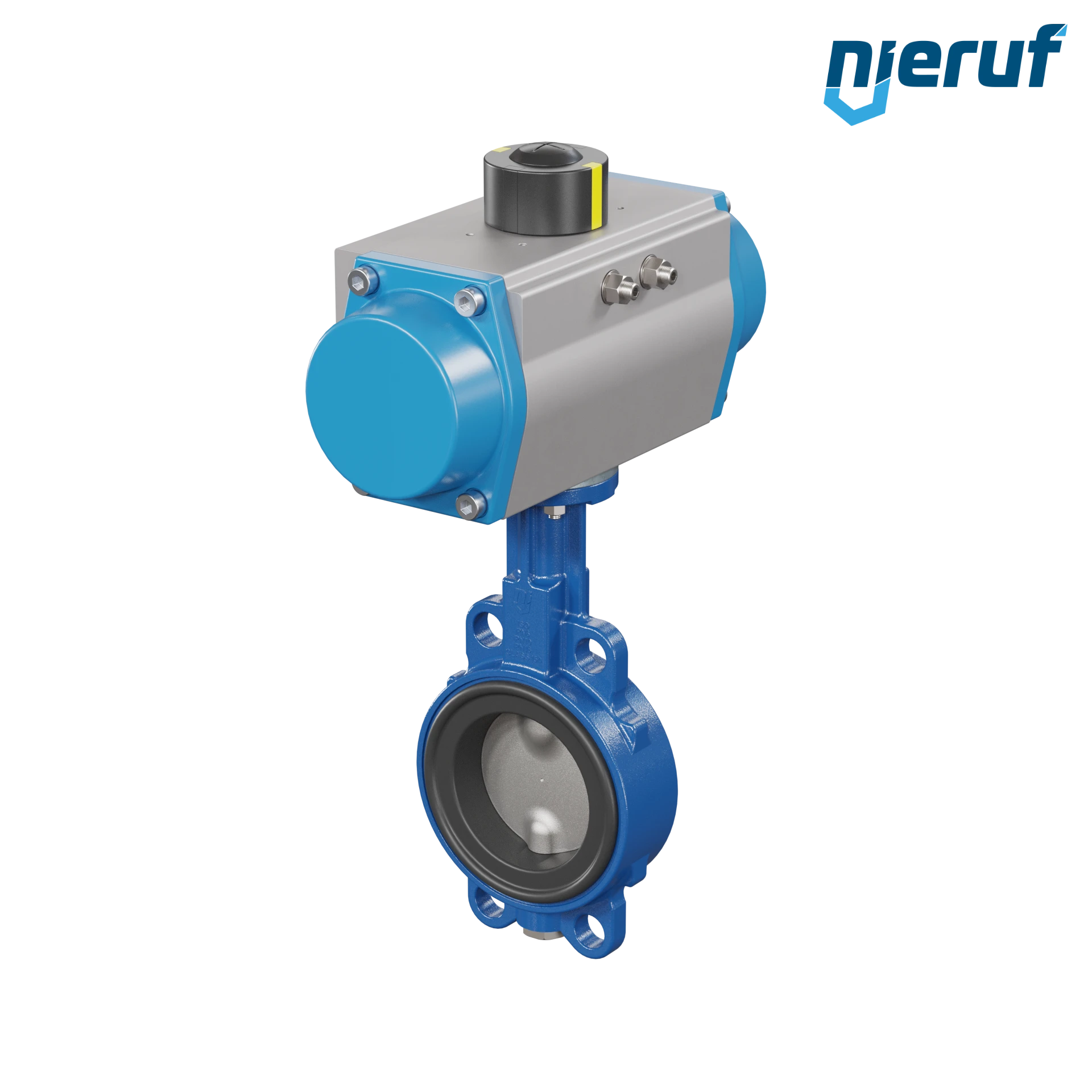 vanne papillon DN 80 AK01 NBR-70-noir DVGW gaz actionneur pneumatique à simple effet fermeture par ressort