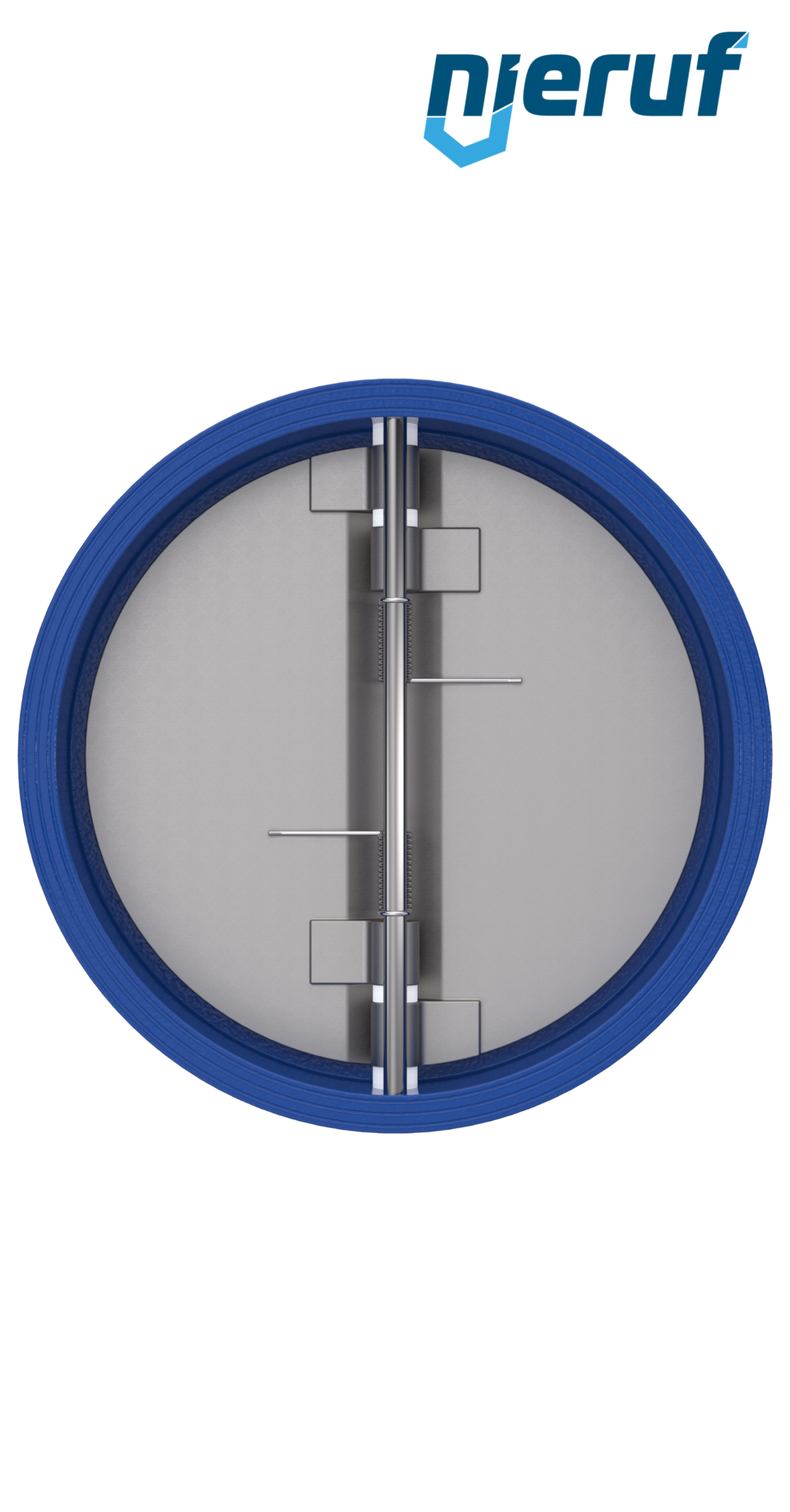 clapet anti-retour à double battant DN600 ANSI150 DR02 ANSI 150 GGG40 avec revêtement époxy bleu de 180µm  FKM