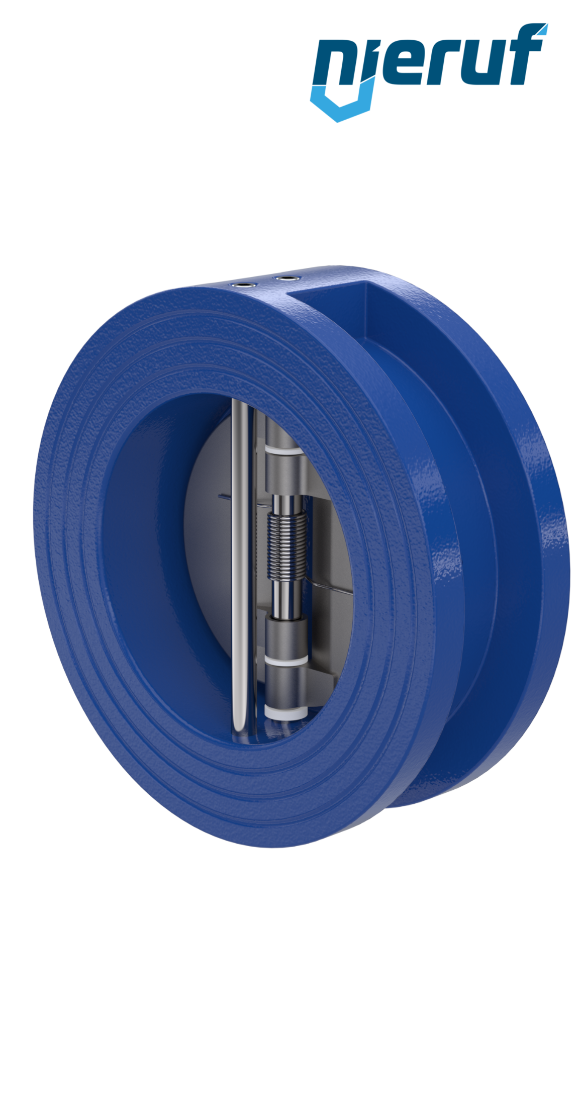 clapet anti-retour à double battant DN65 ANSI150 DR02 ANSI 150 GGG40 avec revêtement époxy bleu de 180µm  EPDM