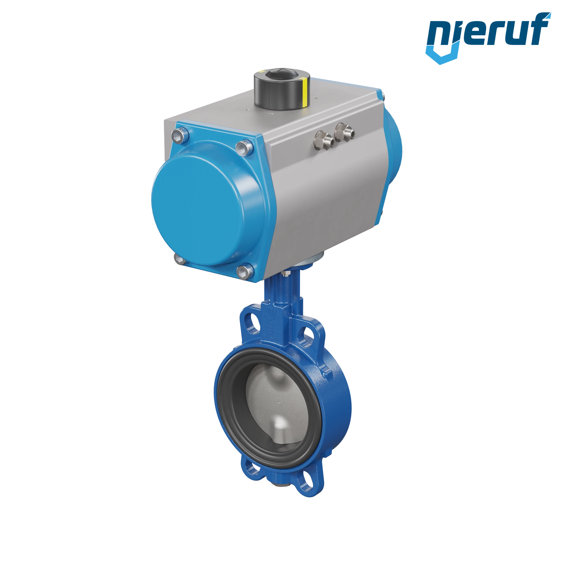 vanne papillon DN 100 AK01 NBR-70-noir DVGW gaz actionneur pneumatique à simple effet fermeture par ressort