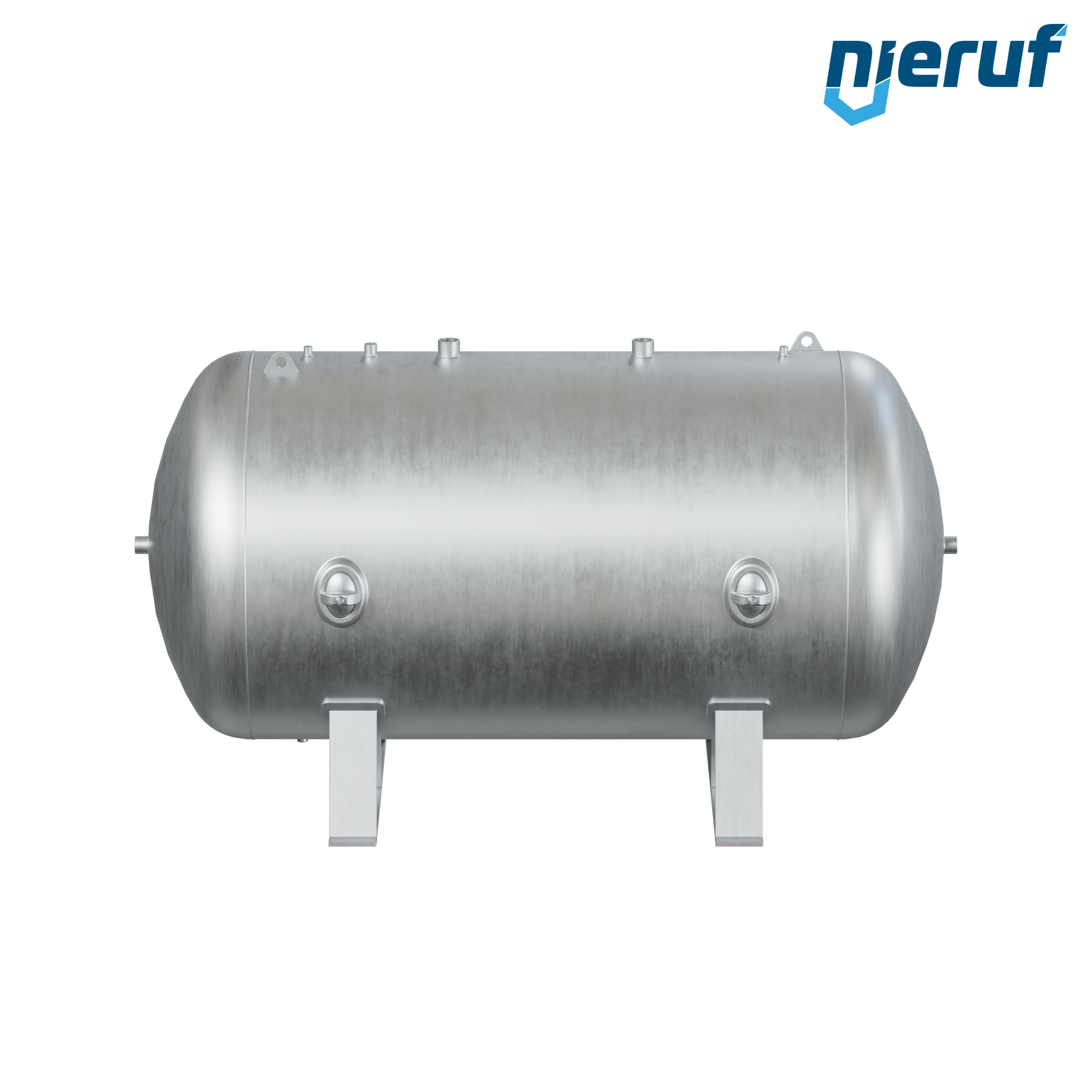 Réservoir sous pression allongé BE01 10000 litres, 0-11 bar, acier apprêté, diamètre du cadran 1600 mm