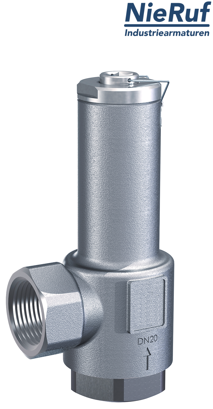 déverseur/soupape de décharge en équerre 3/4" pouce femelle UV04 acier inoxydable AISI 316L 2,0 - 12,0 bar