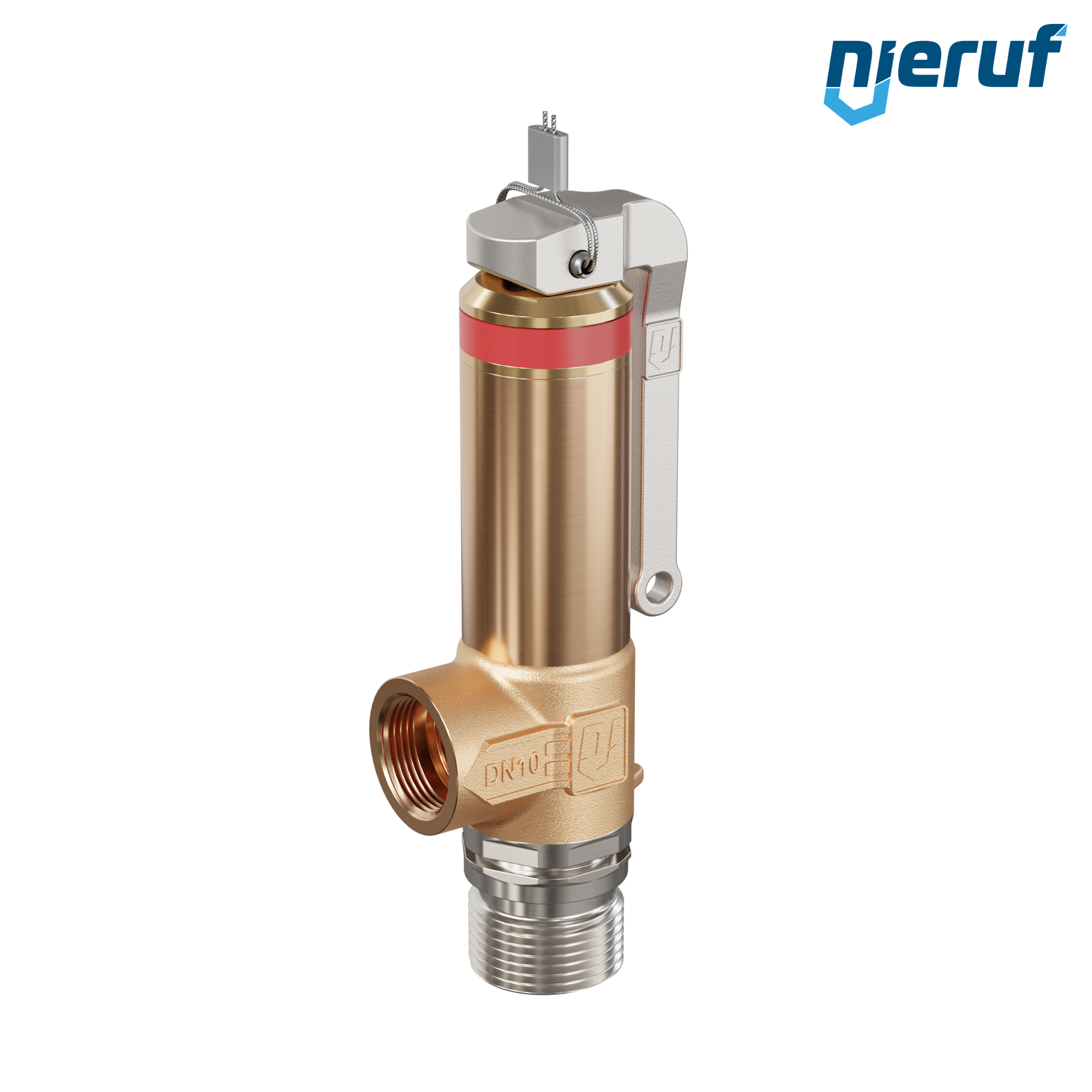 soupape de sûreté cryogénique avec levier DN8 1/2" mâle x 3/8" femelle SV18, accier inoxydable & bronze PTFE