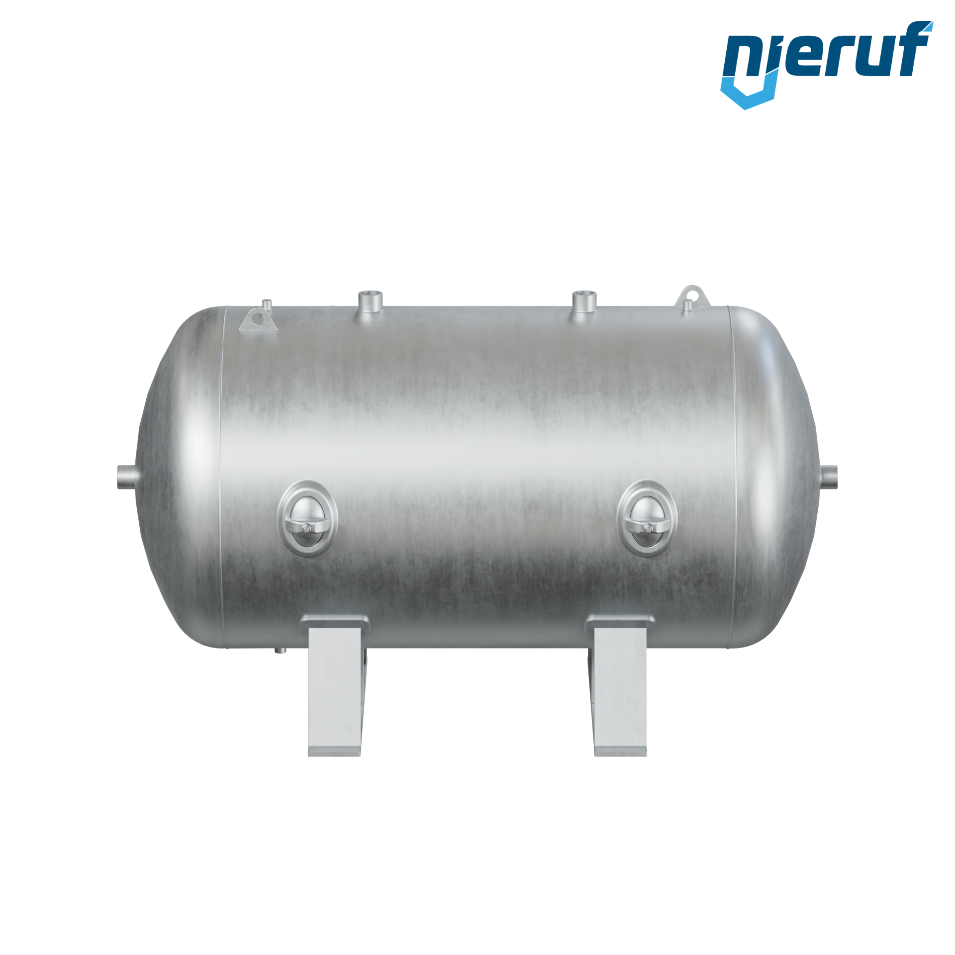Réservoir sous pression allongé BE01 1500 litres, 0-16 bar, acier apprêté