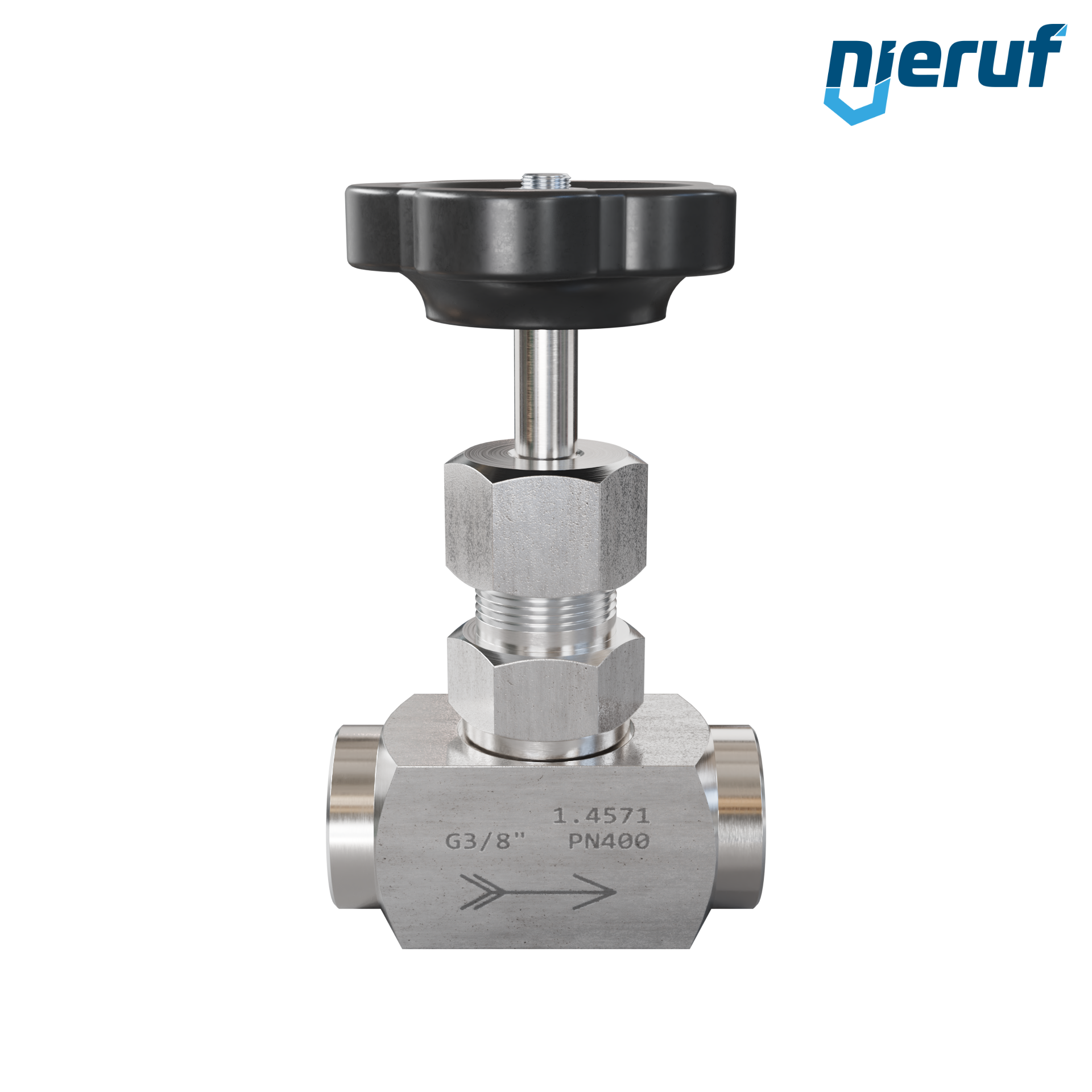 vanne à pointeau haute pression  3/8" pouce NV01 acier inoxydable 1.4571