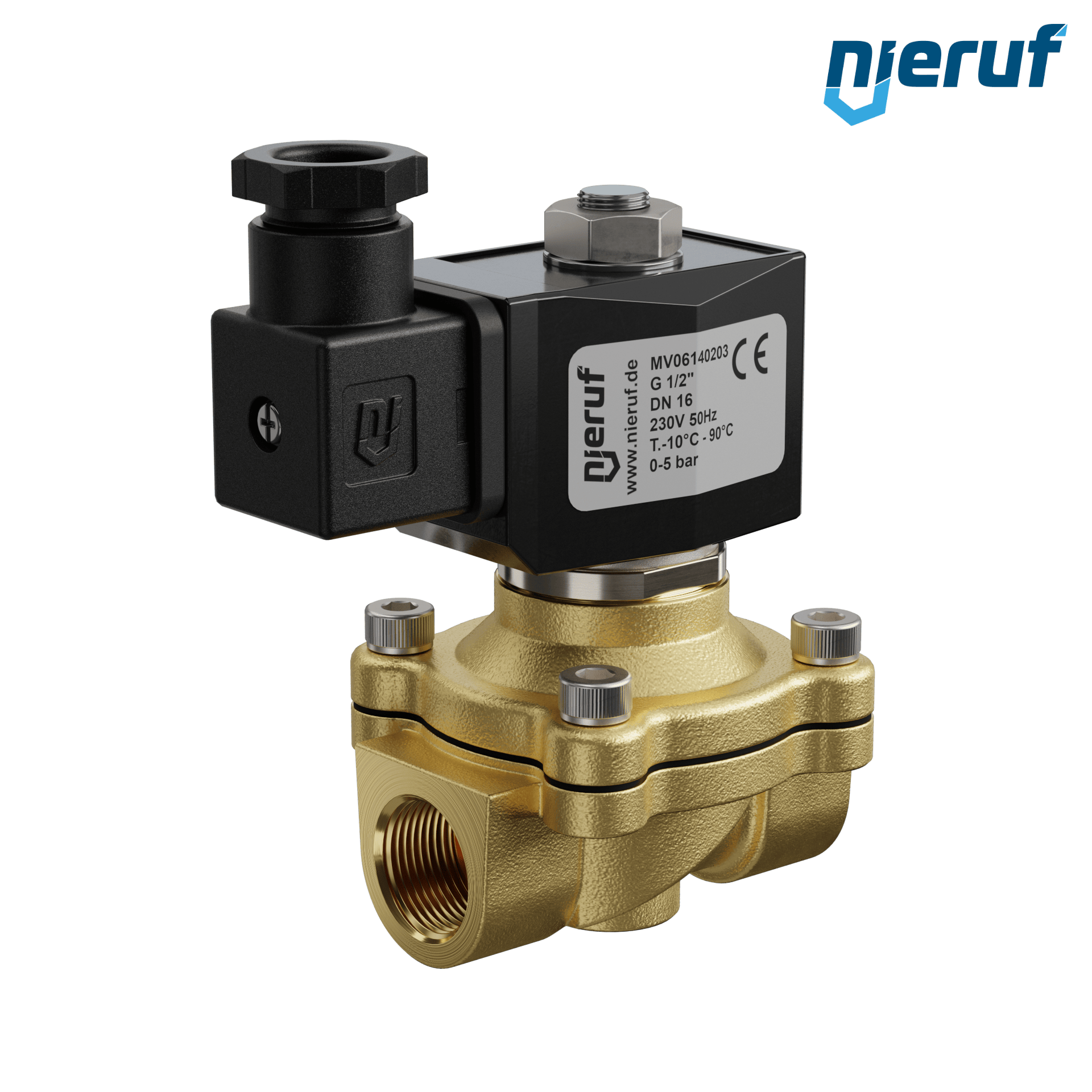 électrovanne pour vide DN16 G 1/2" pouce laiton MV06 NBR 230V 50Hz