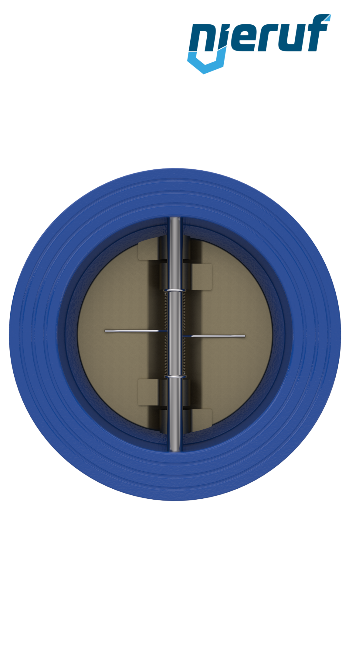 clapet anti-retour à double battant DN100 ANSI150 DR04 ANSI 150 GGG40 avec revêtement époxy bleu de 180µm  FKM