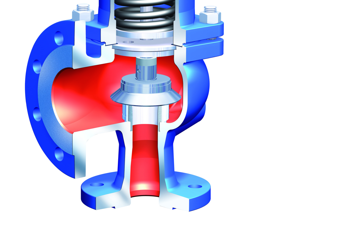 soupape de sûreté à brides DN65/DN65 SF0301, acier inoxydable 1.4408 métal, sans levier