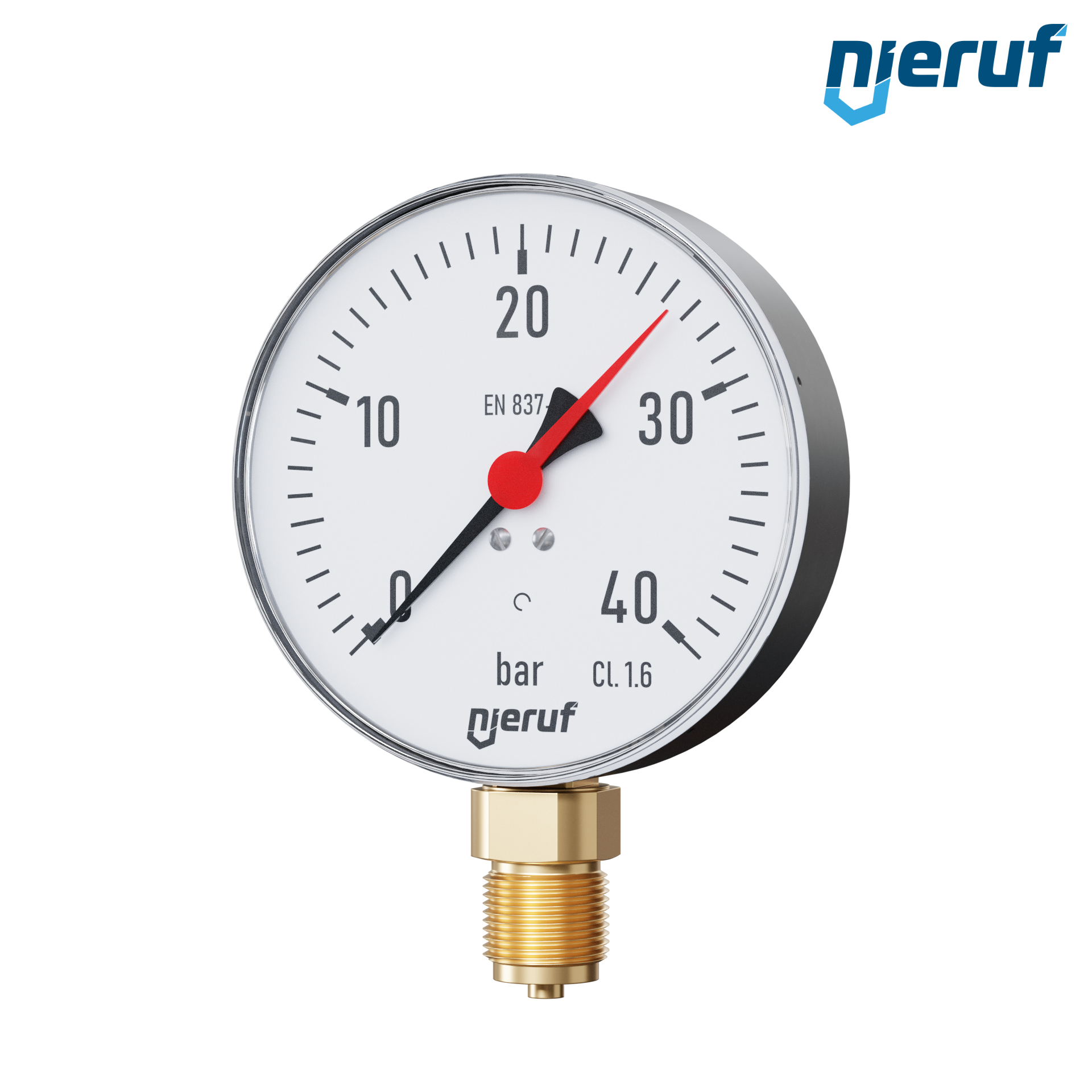manometro G 1/2" radiale 100 mm acciaio MM04 0 - 40,0 bar senza fluido di riempimento, asciutto