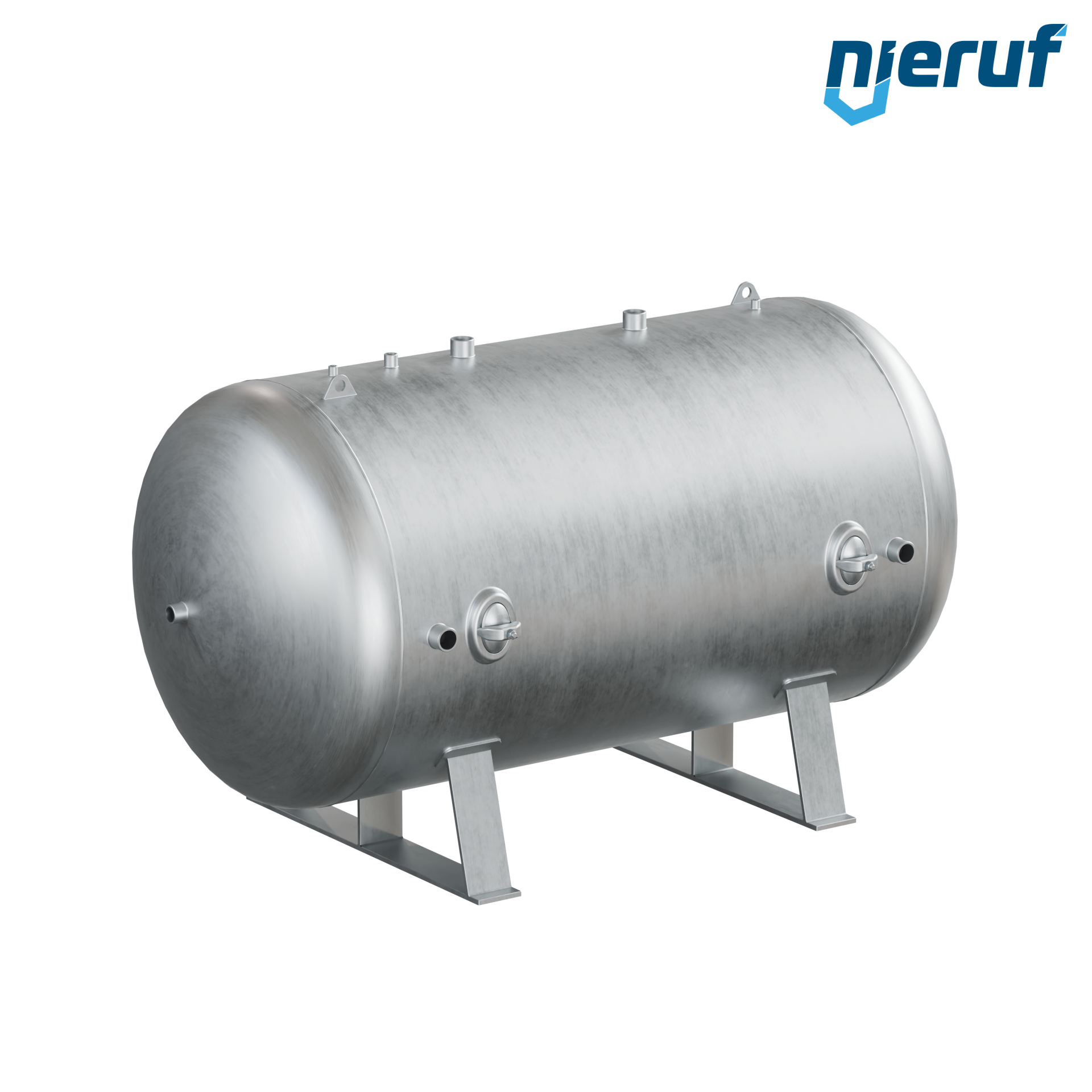 Réservoir sous pression allongé BE01 10000 litres, 0-11 bar, acier galvanisé, diamètre du cadran 1800 mm