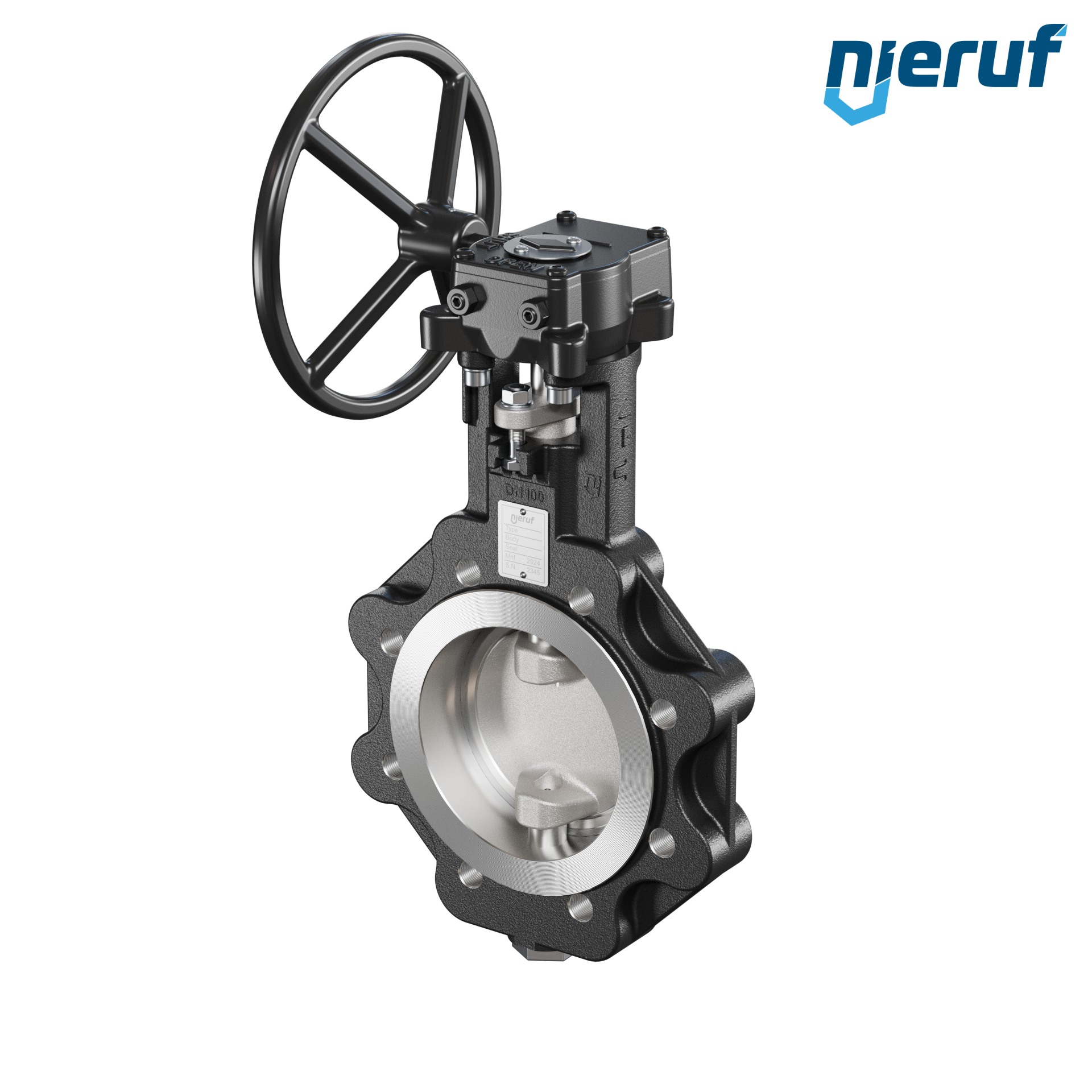 vanne papillon double excentration AK12 DN 100 PN10-PN16 engrenage