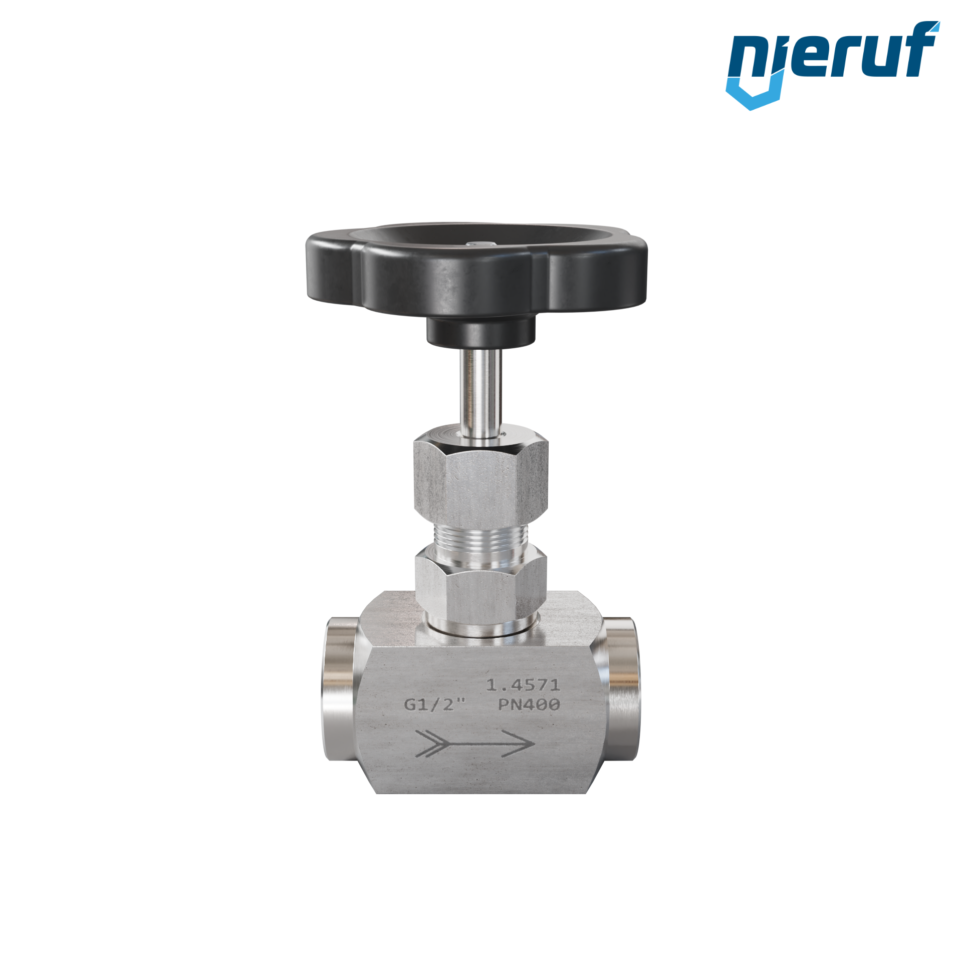 vanne à pointeau haute pression  1/2" pouce NV01 acier inoxydable 1.4571