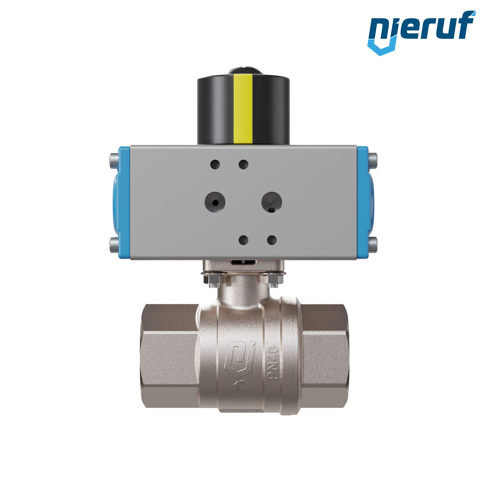 valvola a sfera automatica con manicotto DN25 - 1" pollici azionamento rotativo pneumatico a doppio effetto PK01