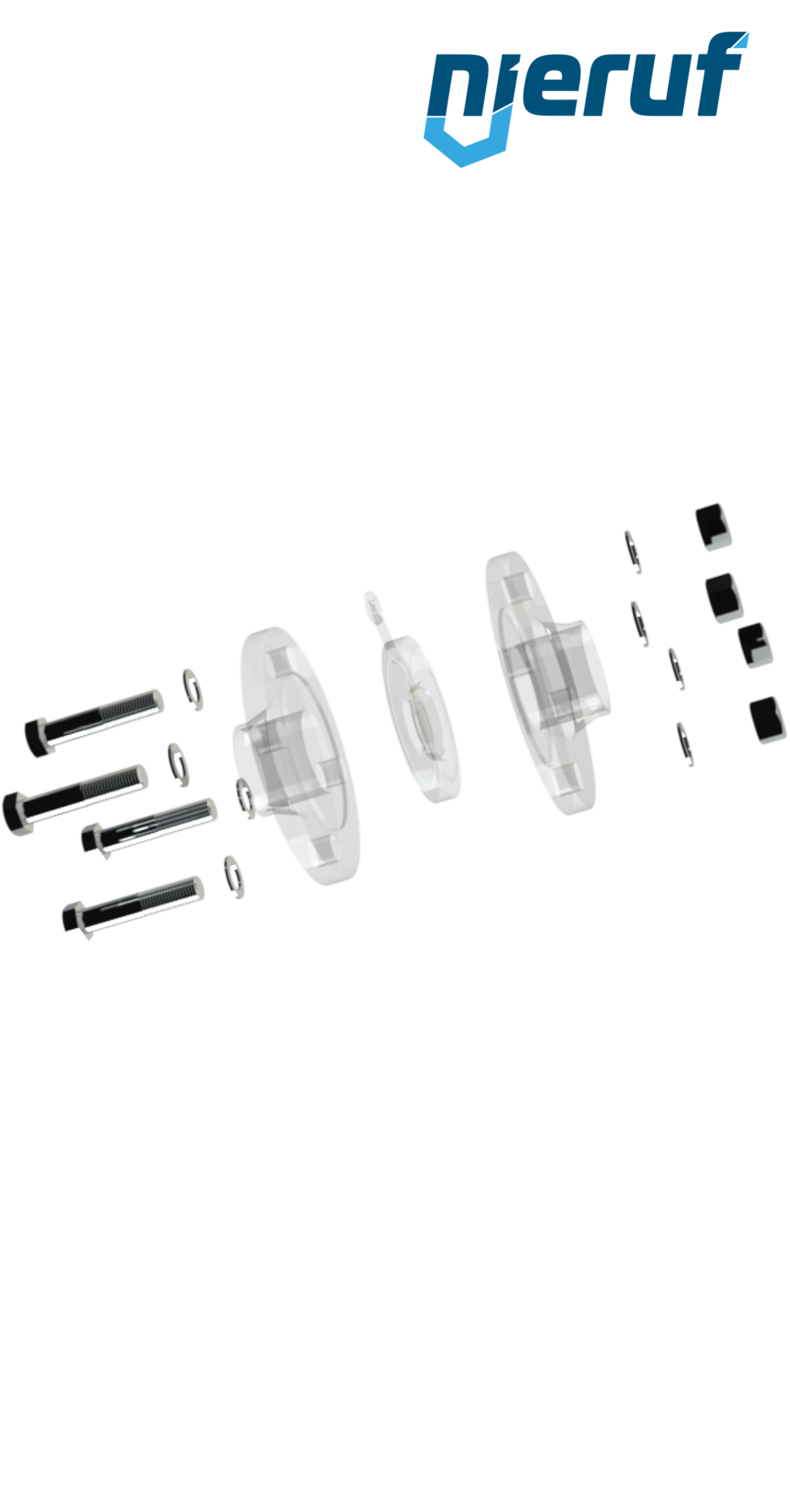 kit de raccordement clapet anti-retour à simple battant/bride DN40 - 1 1/2" pouce pour bride PN10/16 acier inoxydable