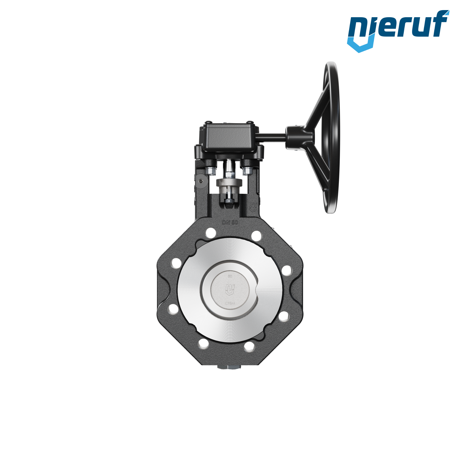 vanne papillon double excentration AK12 DN 80 PN10-40 engrenage