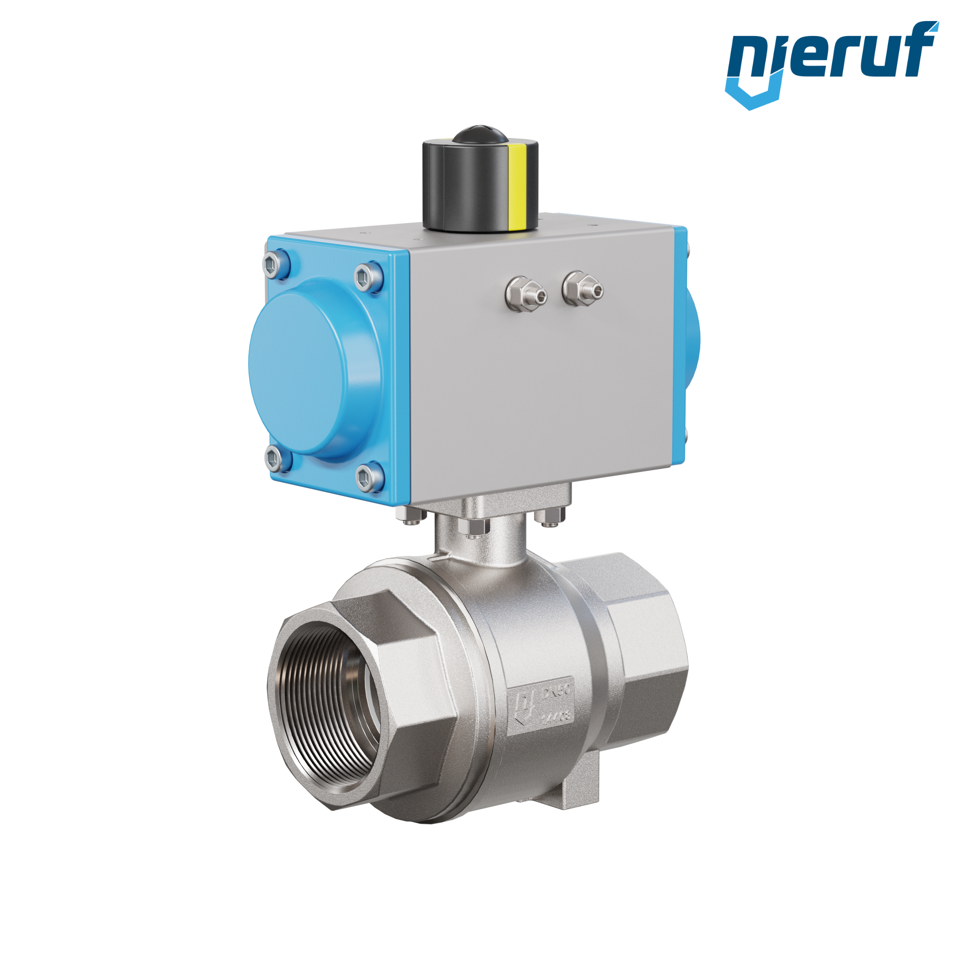 valvola a sfera pneumatica DN50 - 2" pollici azionamento rotativo a doppio effetto PK02