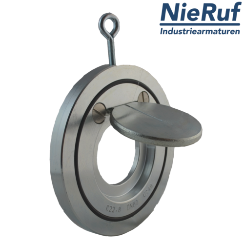 clapet anti-retour entre brides type wafer DN100 ZR02 acier inoxydable 1.4408 métal