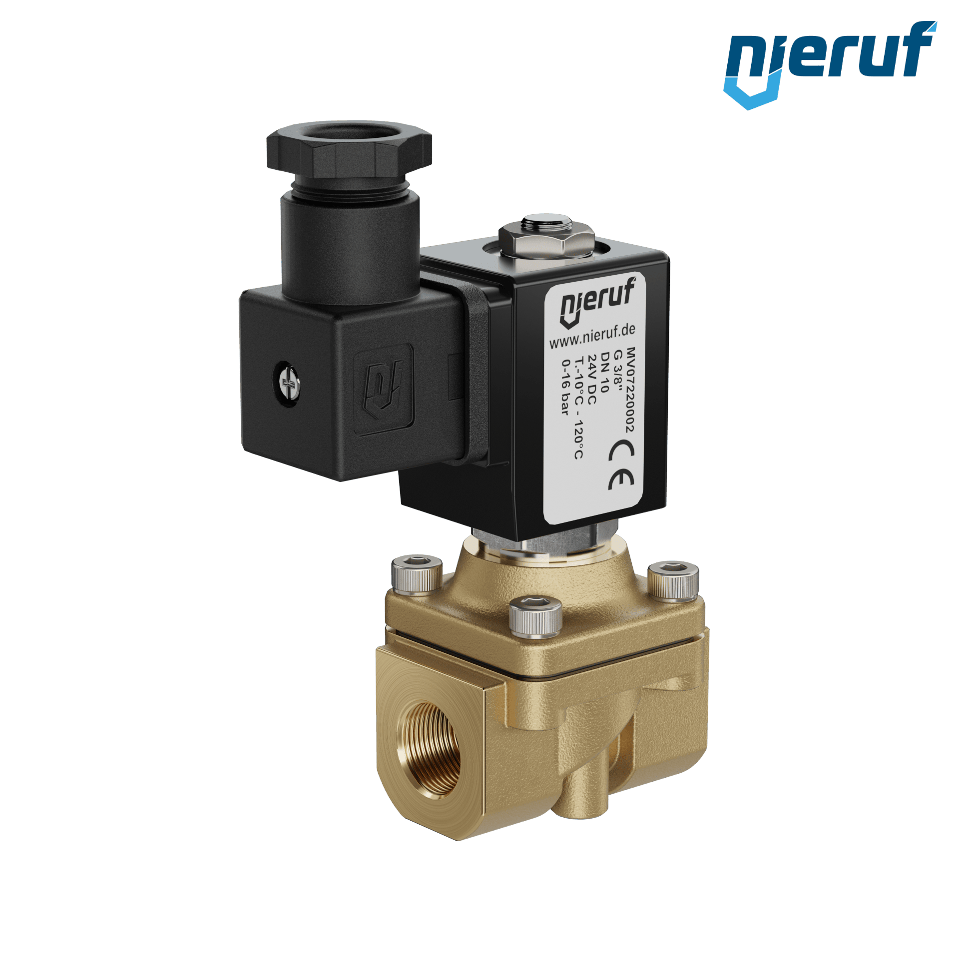 électrovanne G 3/8" pouce laiton MV07 FKM 24V DC