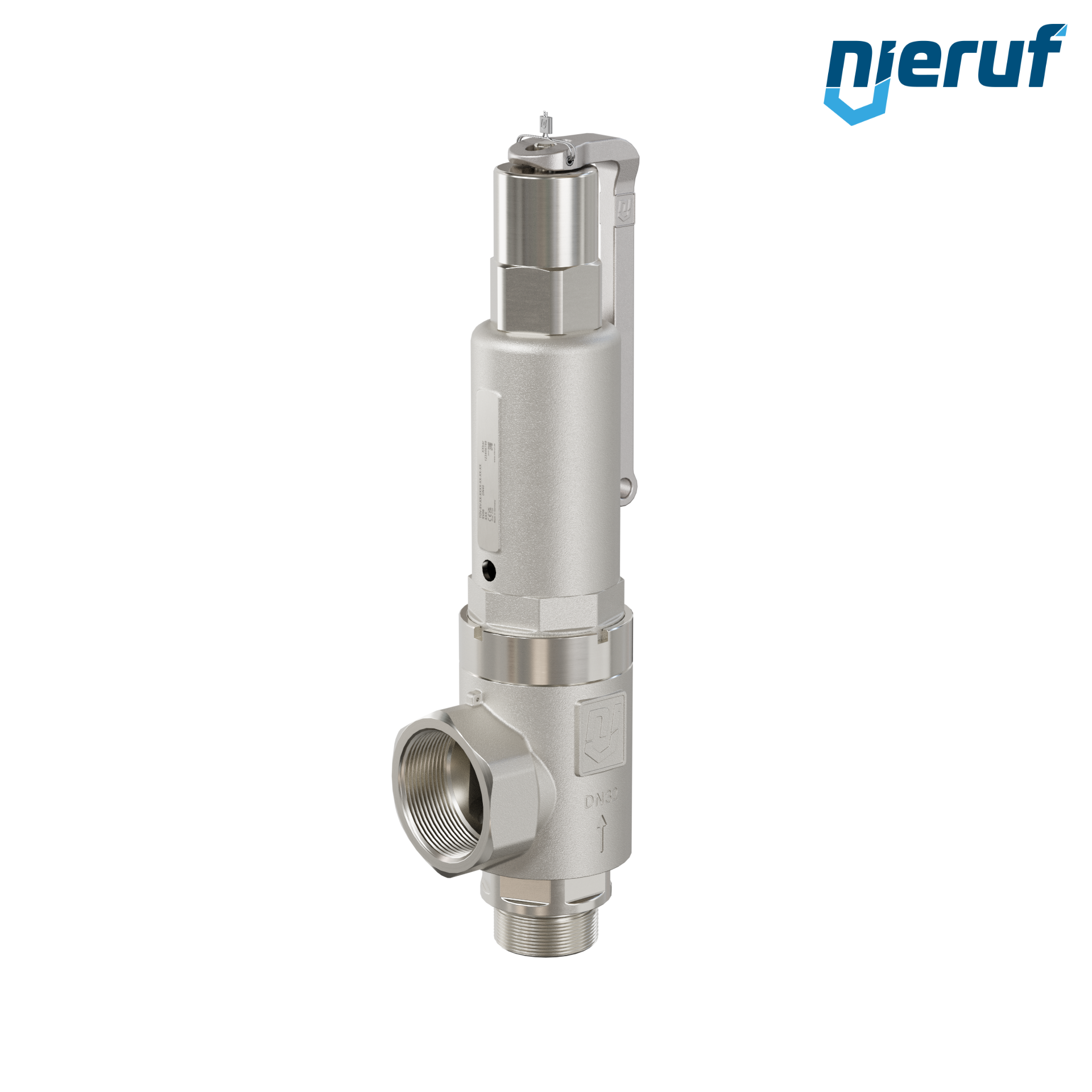 soupape de sûreté 1 1/2" mâle  x 2" femelle SV06 fluides liquides, acier inoxydable FKM, avec levier