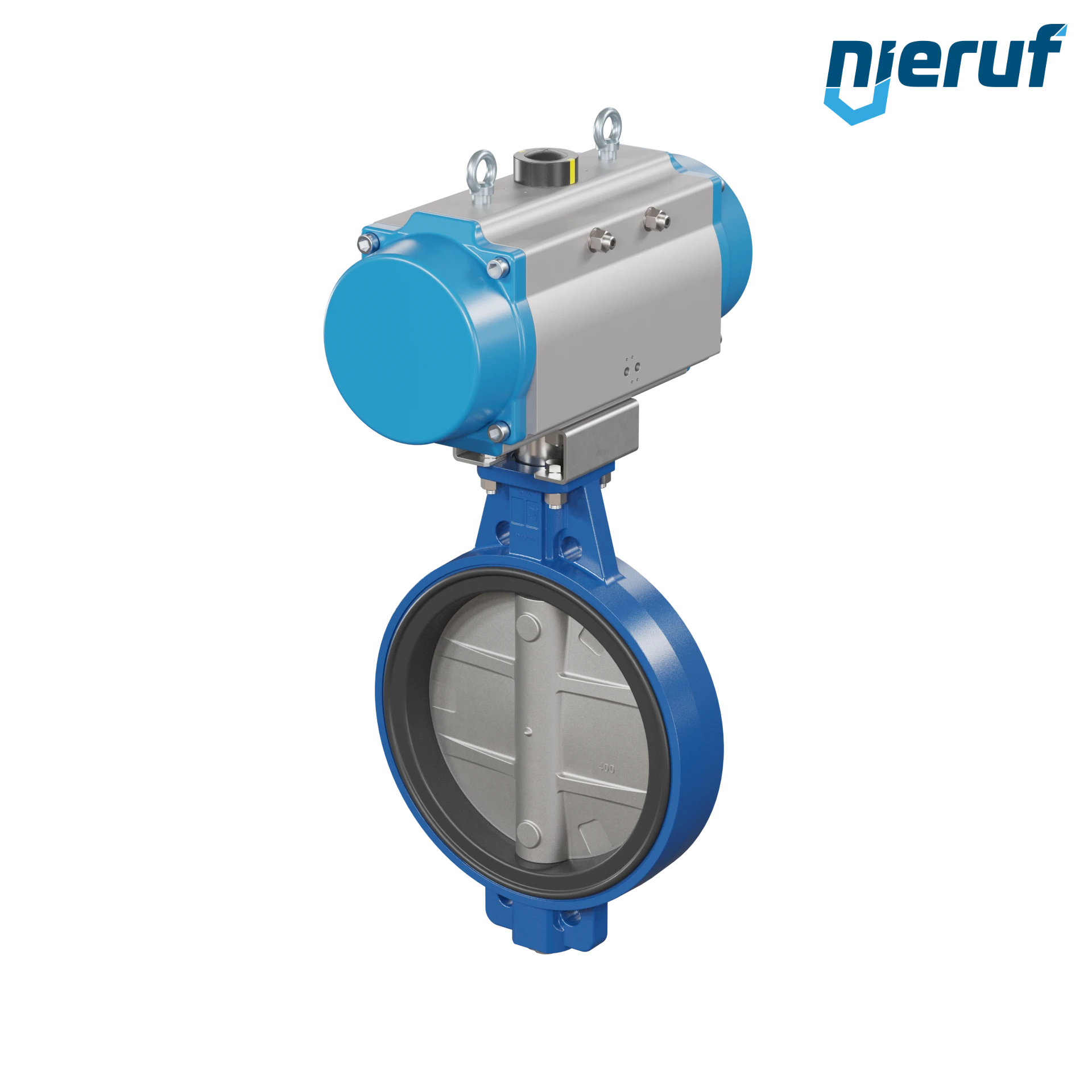 vanne papillon DN 400 AK01 NBR-70-noir DVGW gaz actionneur pneumatique à double effet