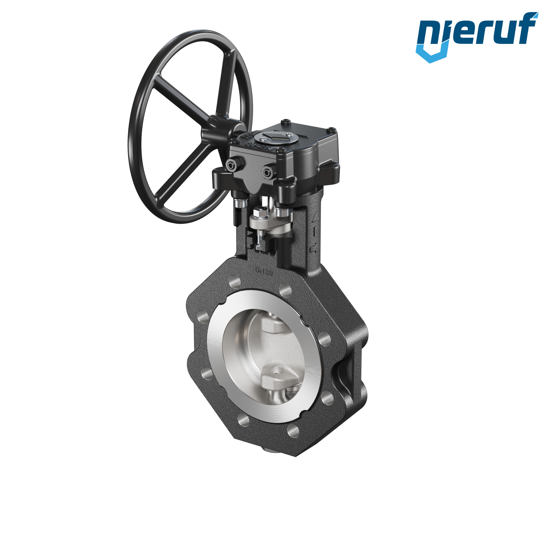 vanne papillon double excentration AK12 DN 80 PN10-40 engrenage