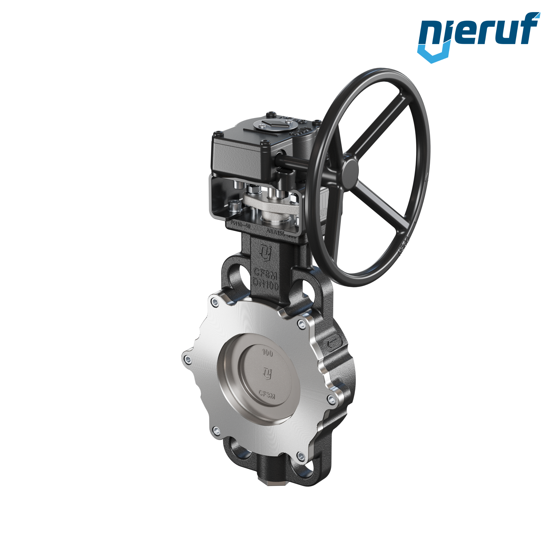 vanne papillon triple excentration AK13 DN 100 PN10-40 ANSI150-300 engrenage
