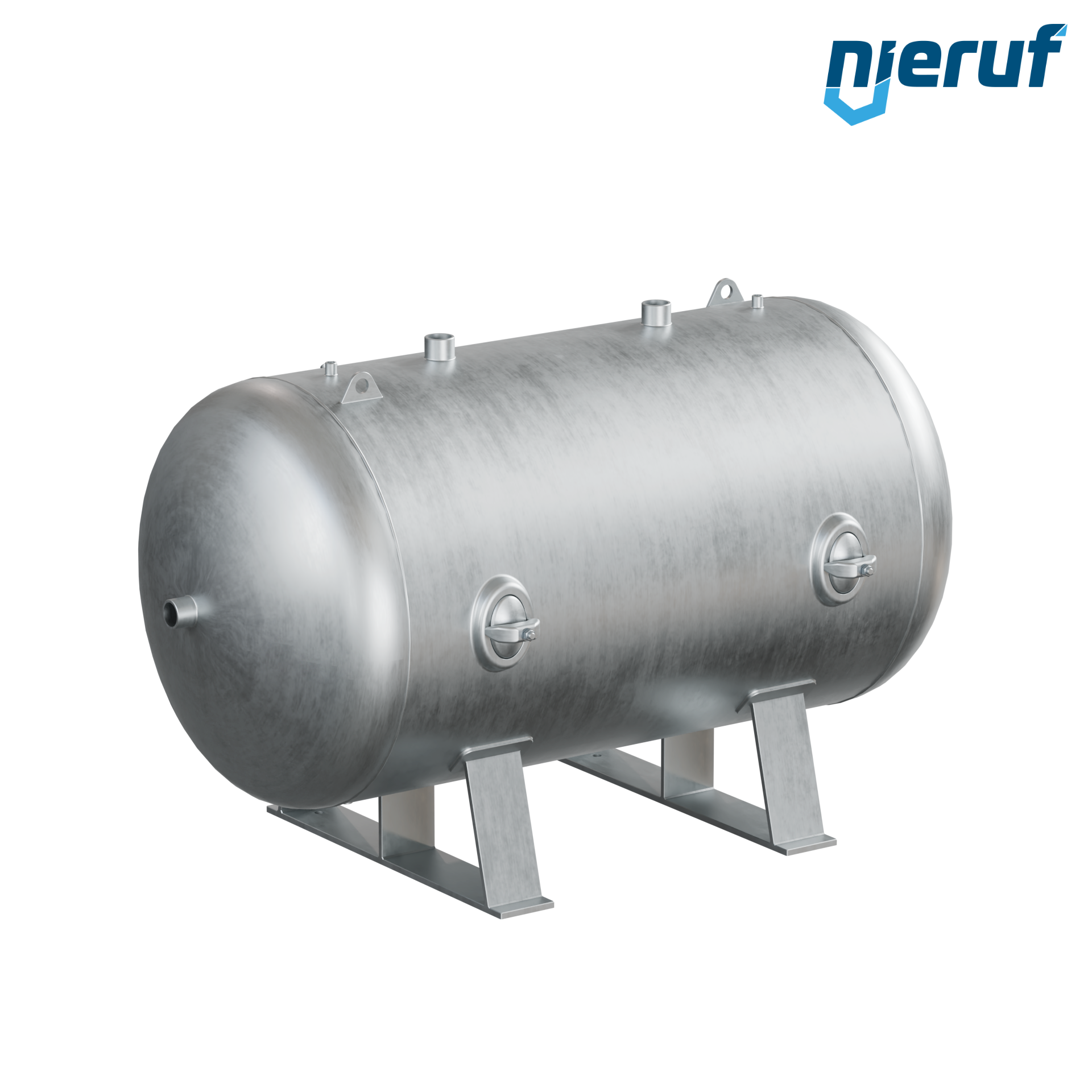Réservoir haute pression allongé BE02 1500 litres, 0-41 bar, acier apprêté
