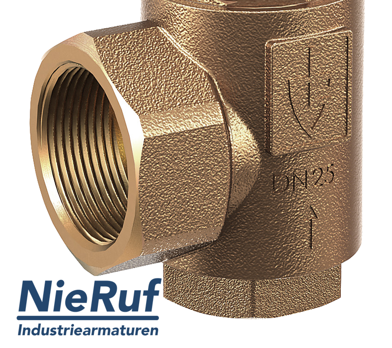 soupape de sûreté 3/4" x 1 1/4" femelle SV03 fluides liquides neutres, bronze NBR, avec levier