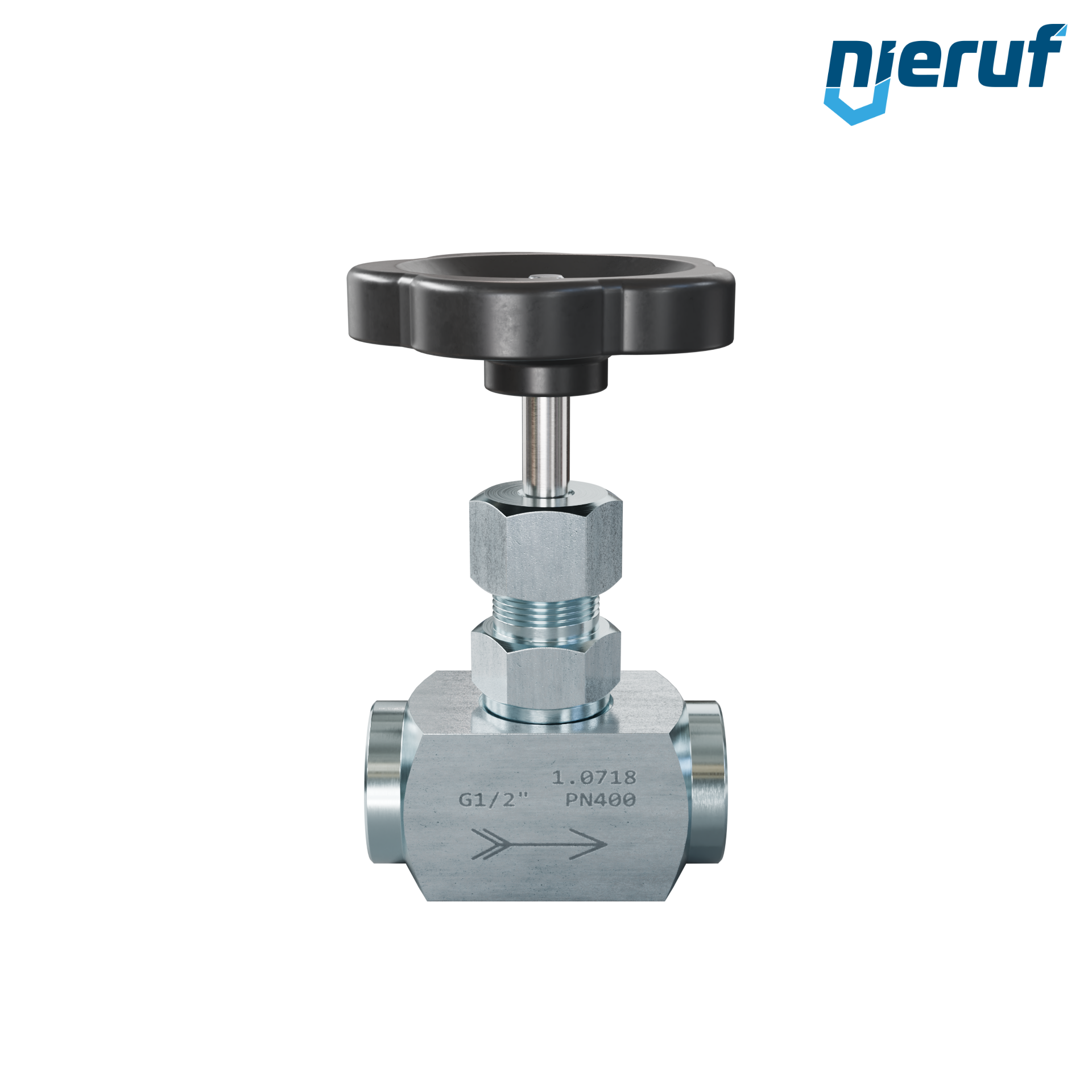 vanne à pointeau  1/2" pouce NV01 acier (zingué bleu)