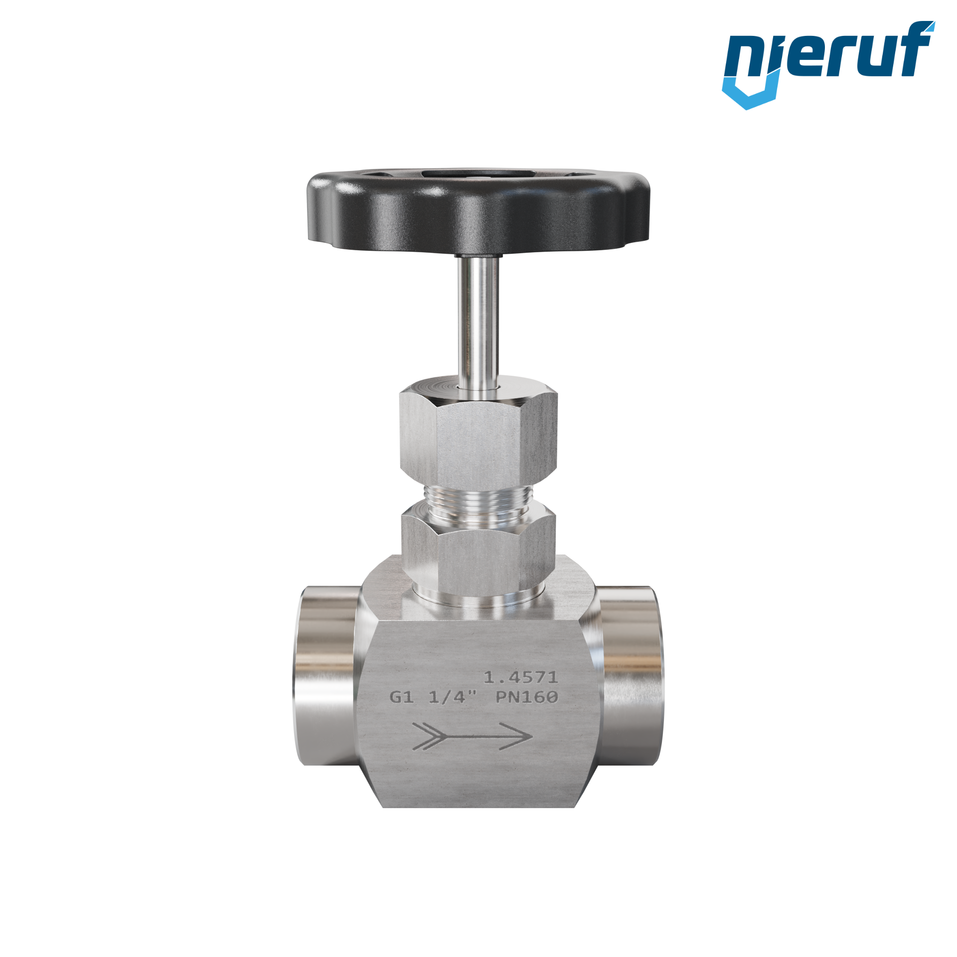 vanne à pointeau haute pression  1 1/4" pouce NV01 acier inoxydable 1.4571