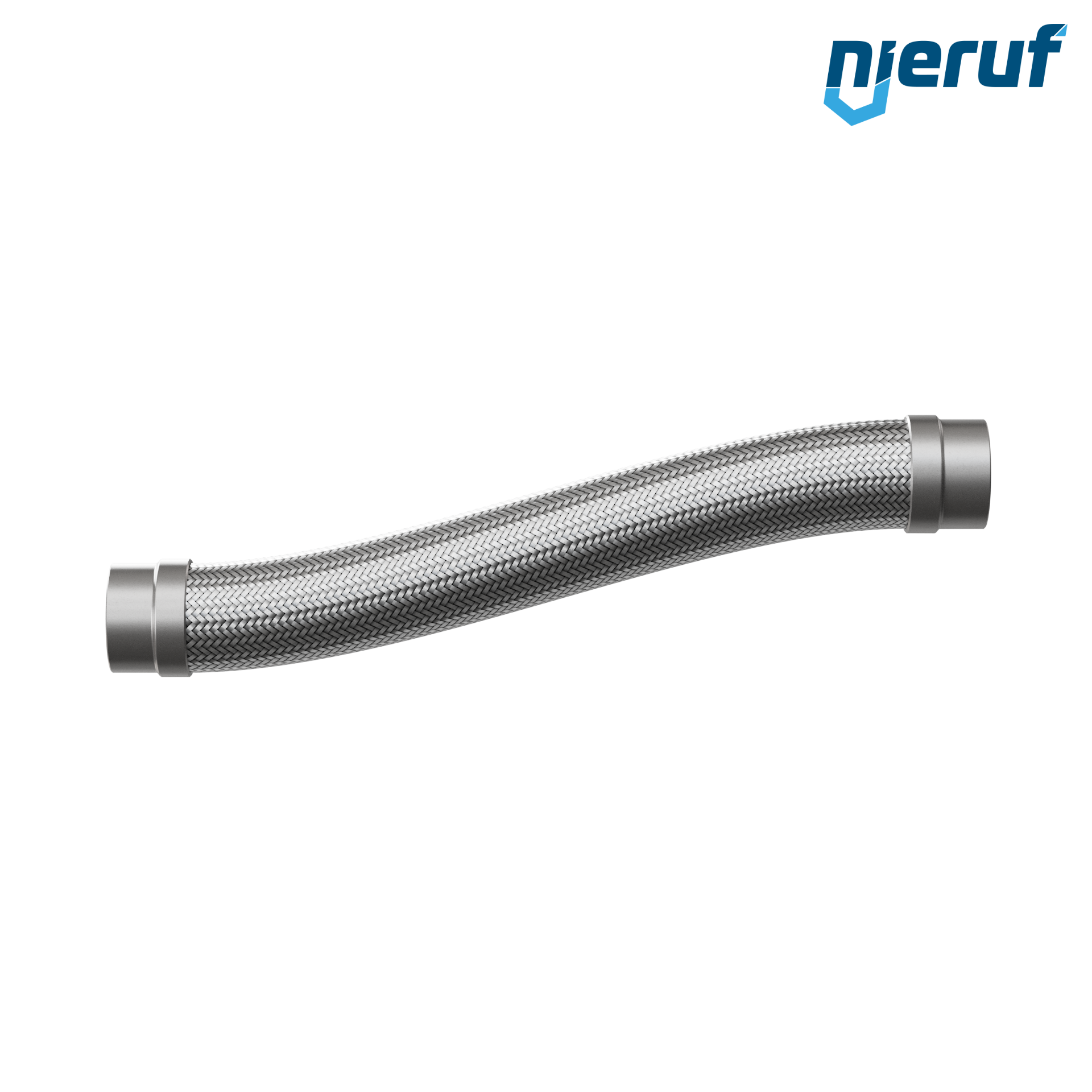 Tuyaux flexible ondulé en acier inoxydable ES01 DN65 - 76.1 mm avec double tressage et embout à souder Longueur 500 mm