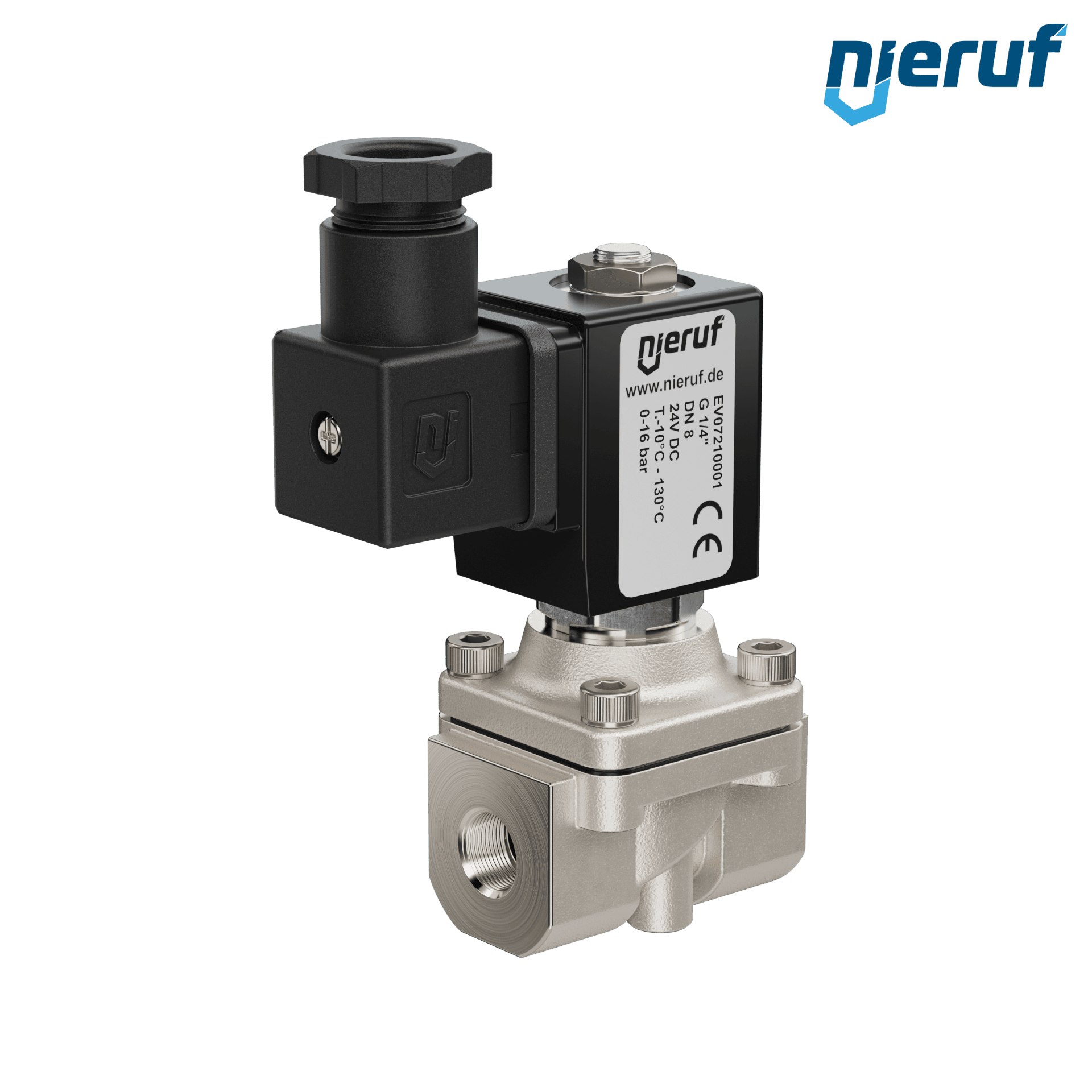 électrovanne G 1/4" pouce acier inoxydable EV07 EPDM 24V DC