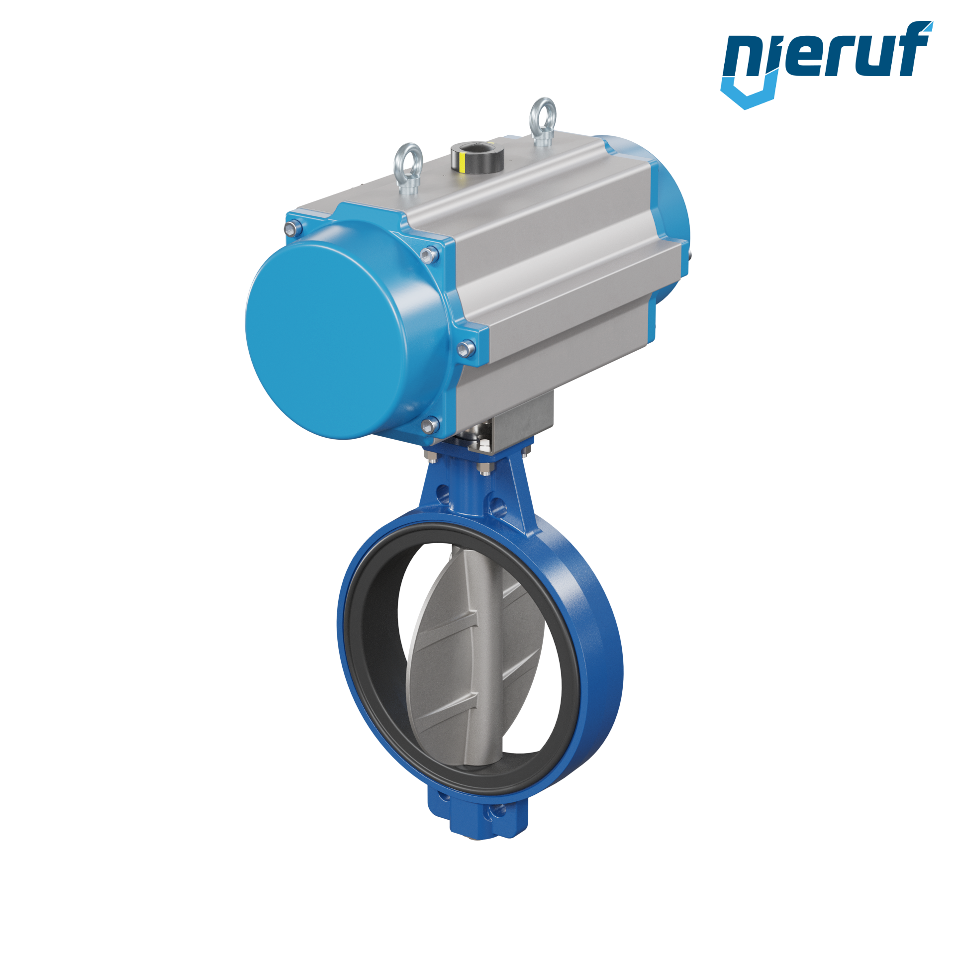 vanne papillon DN 400 AK01 NBR-70-noir DVGW gaz actionneur pneumatique à simple effet ouverture par ressort