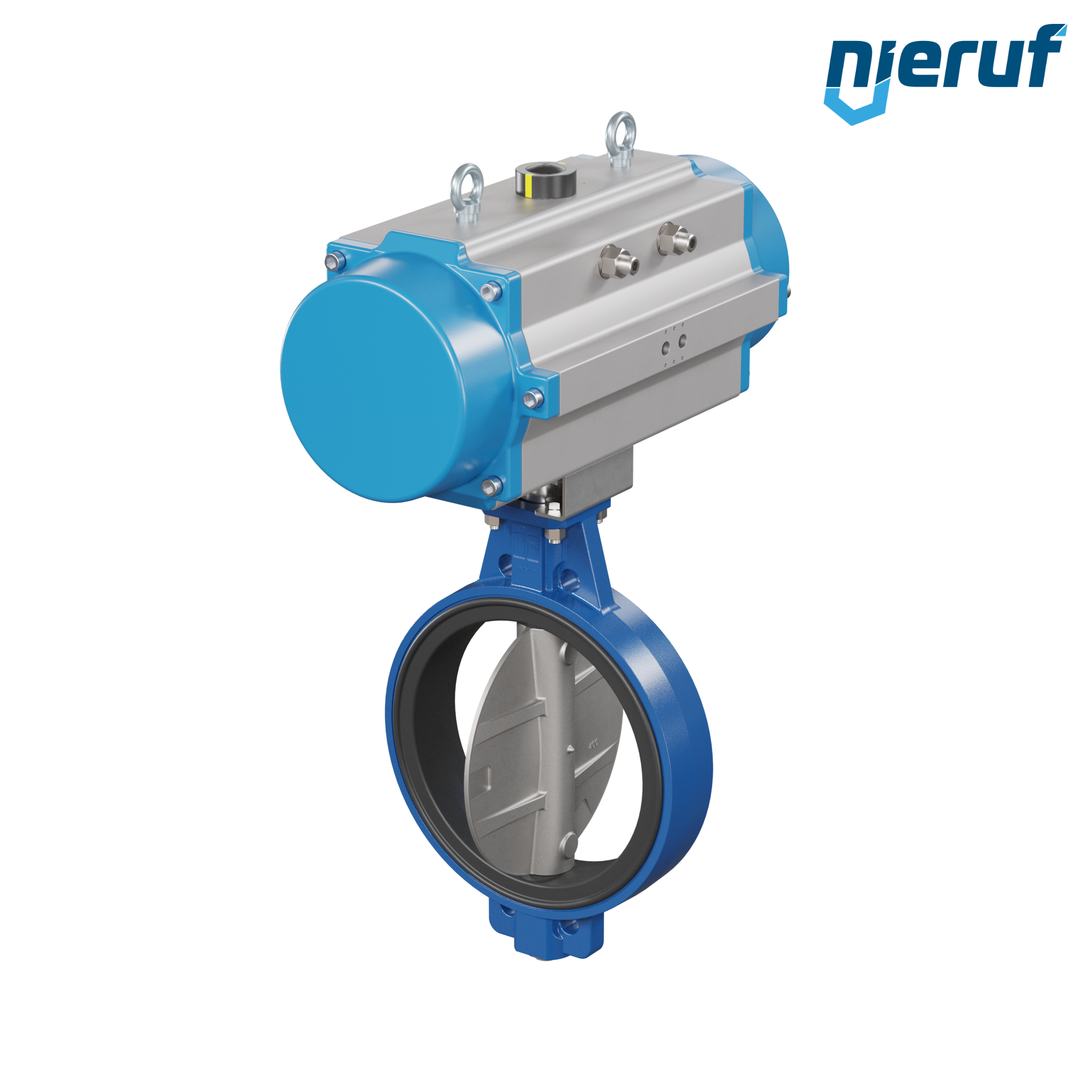 vanne papillon DN 400 AK01 NBR-70-noir DVGW gaz actionneur pneumatique à simple effet ouverture par ressort