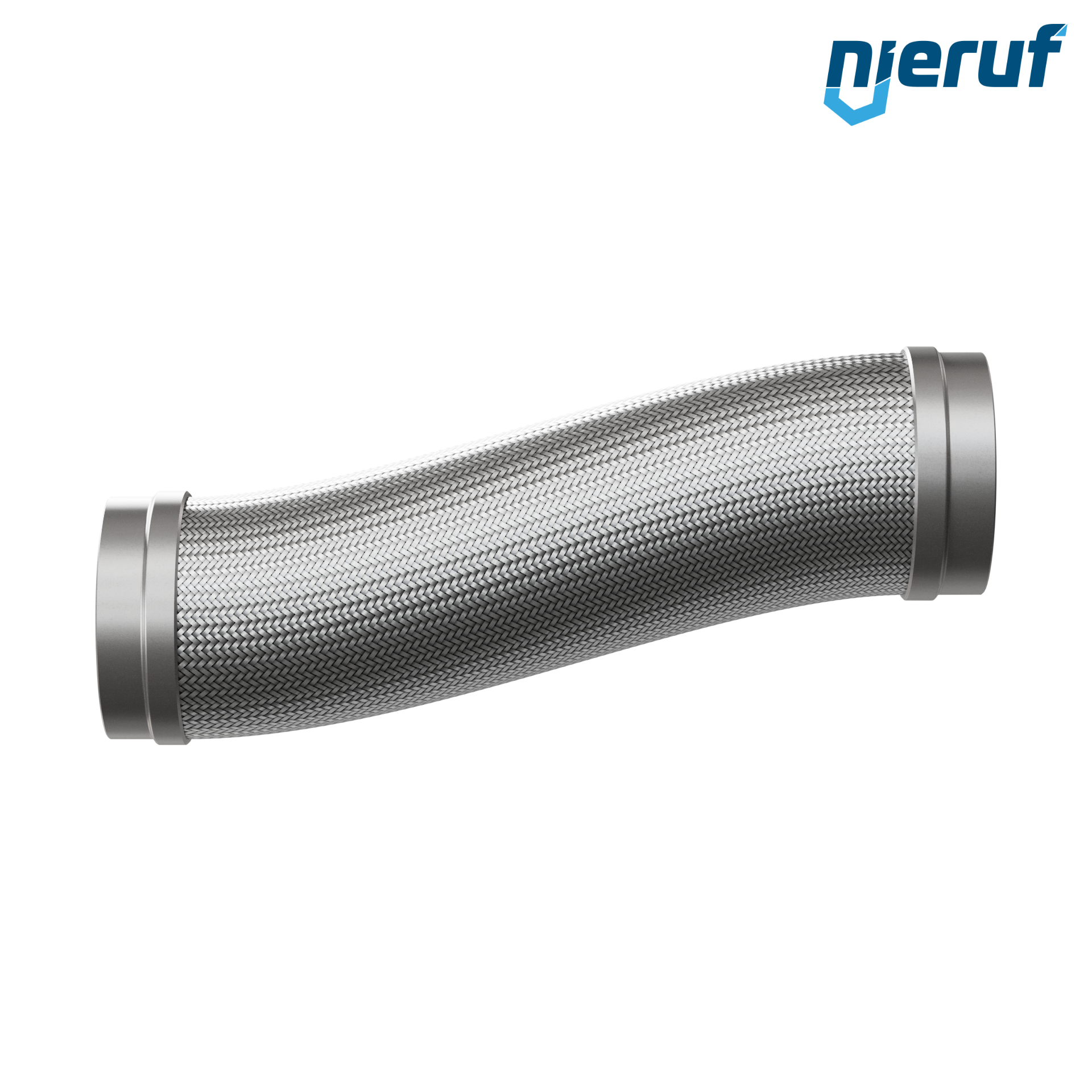 Tuyaux flexible ondulé en acier inoxydable ES01 DN150 - 168.3 mm avec double tressage et embout à souder Longueur 1000 mm